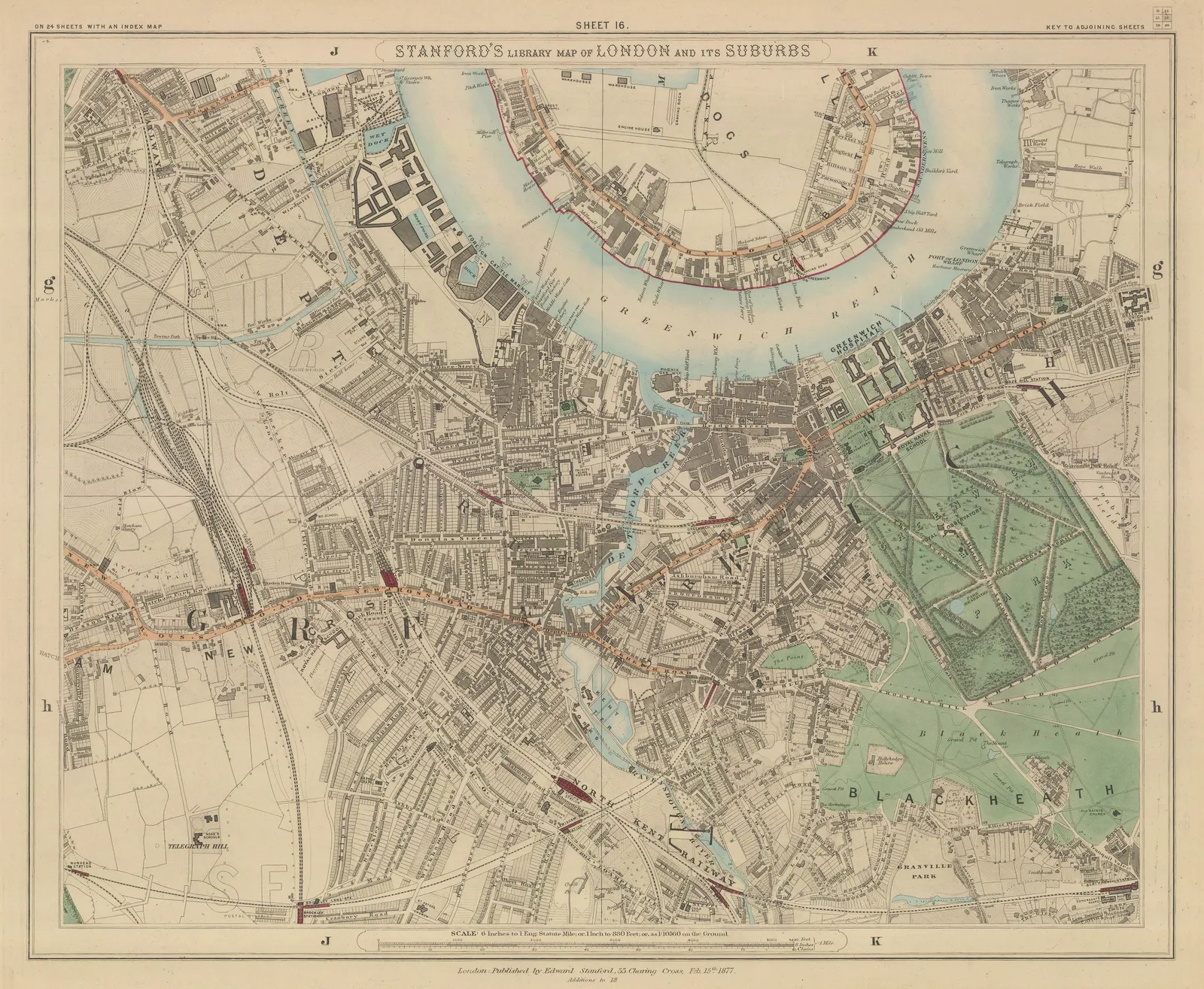 Edward Stanford, Greenwich, Deptford & New Cross, 1877