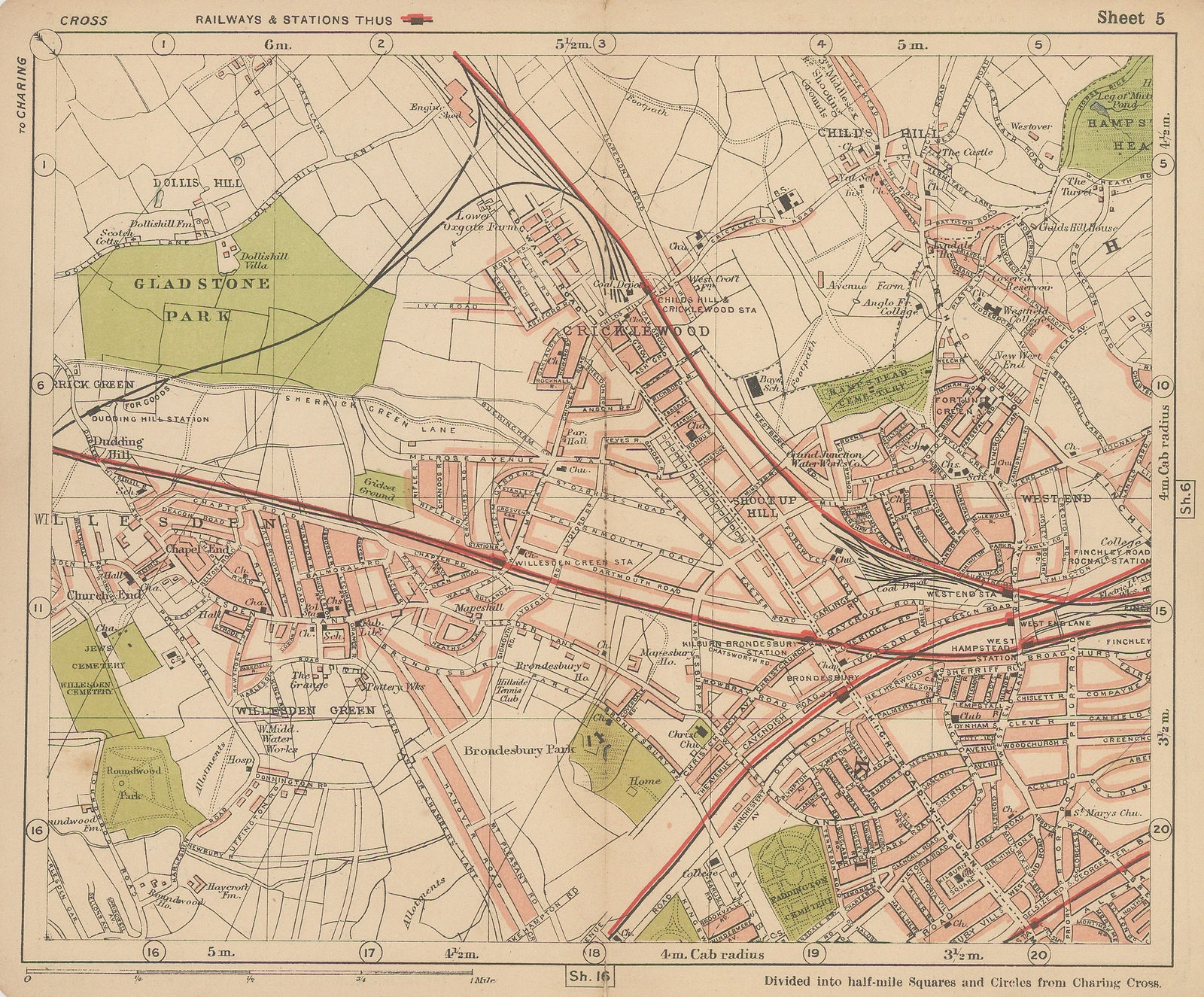 George W. Bacon, Hampstead, Willesden, Finchley and Paddington, 1910 c.