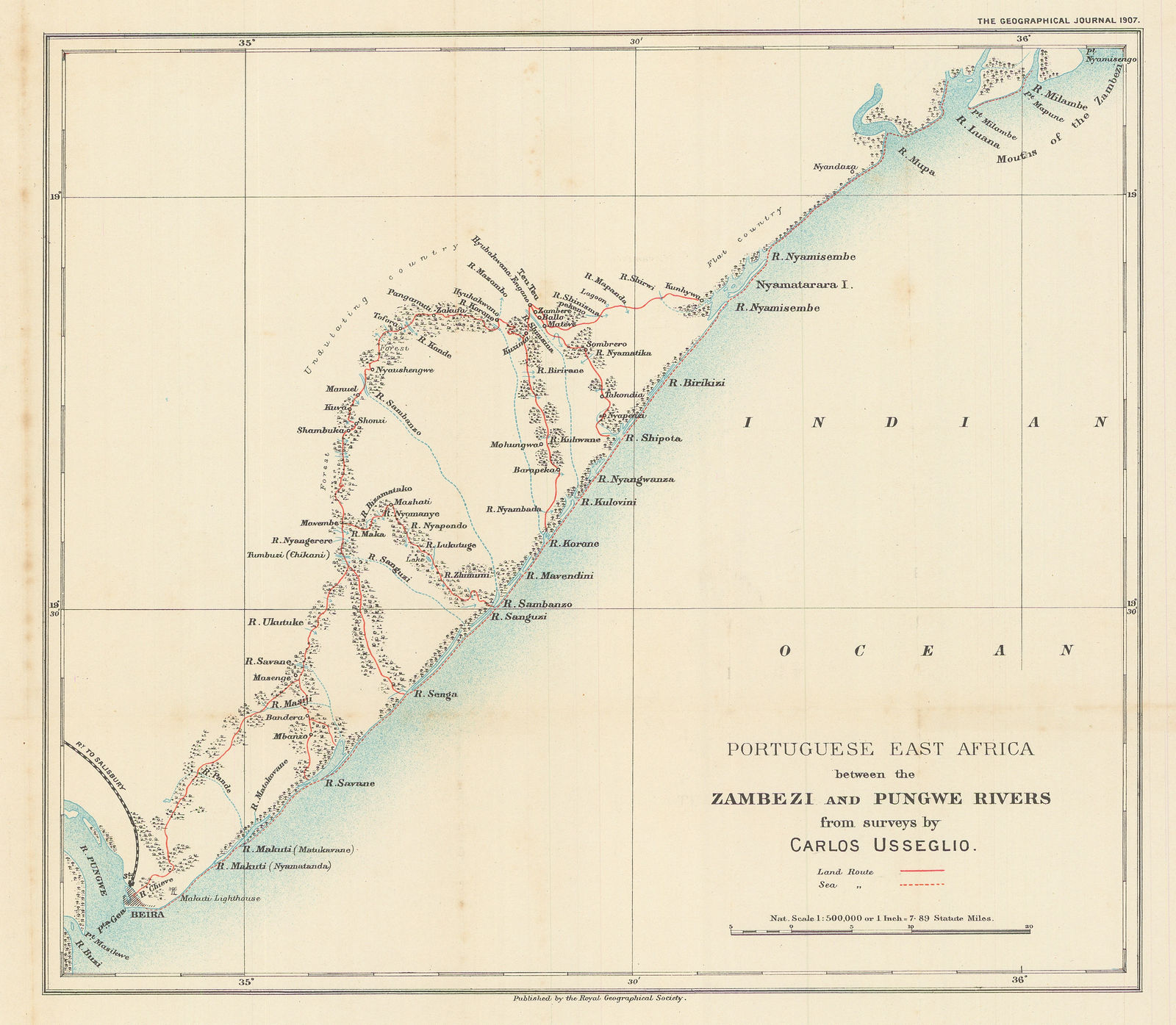 Royal Geographical Society (RGS), Coast of Mozambique, 1907