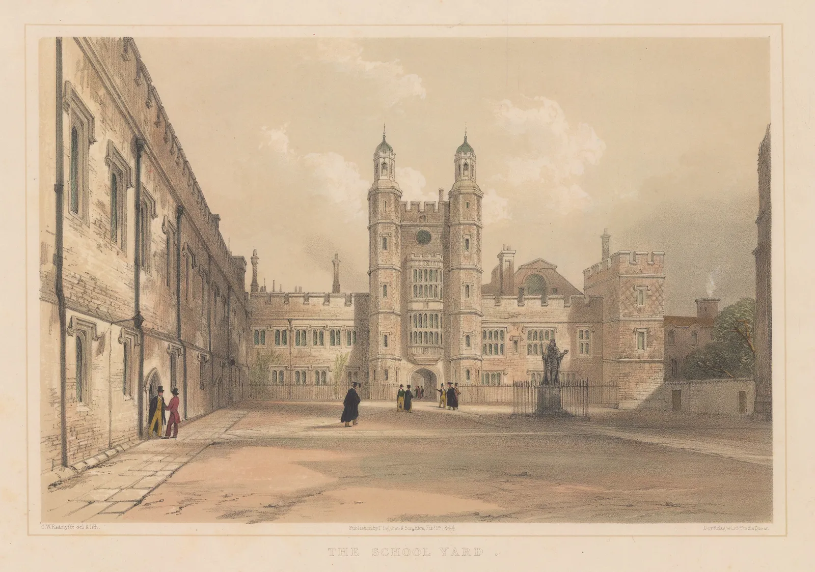 William Radclyffe, Eton College - School Yard, 1844
