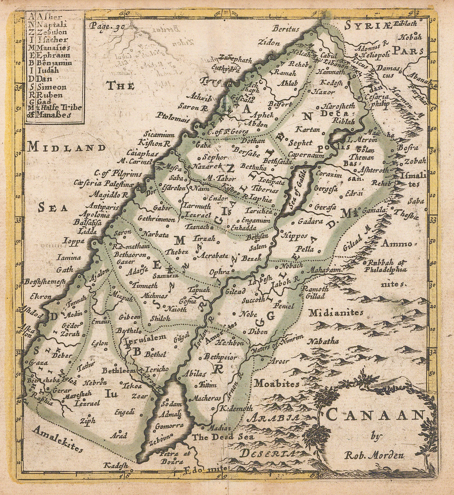 Robert Morden, Canaan, 1701