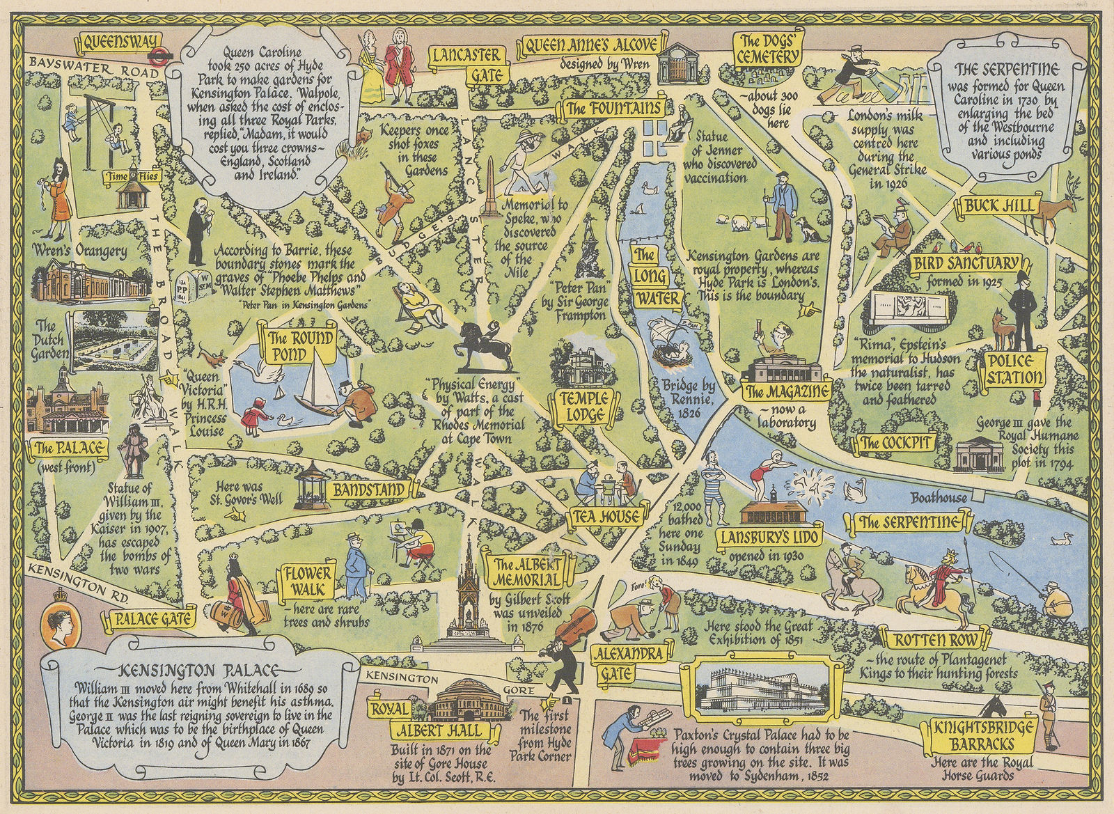 J.P. Sayer, Kensington Gardens & Hyde Park, 1946