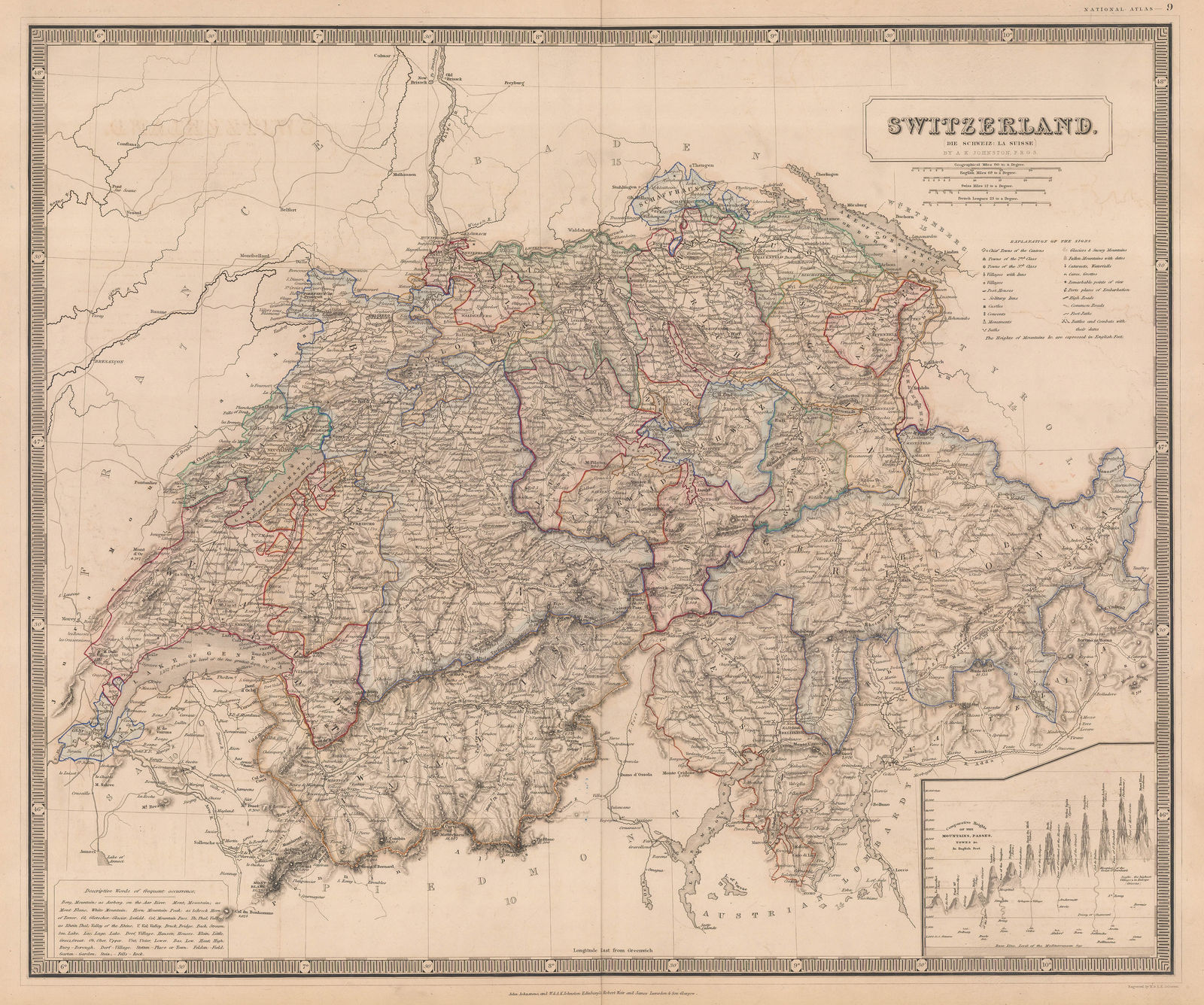 W. & A.K. Johnston, Switzerland, 1860 c.