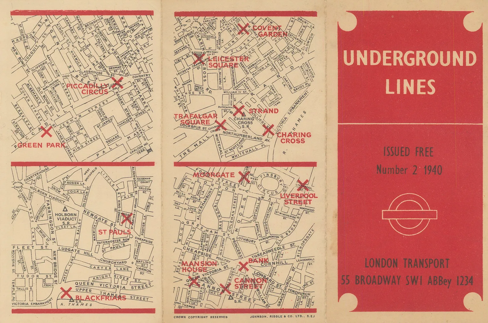 Hans Schleger, Wartime Tube Map, 1940