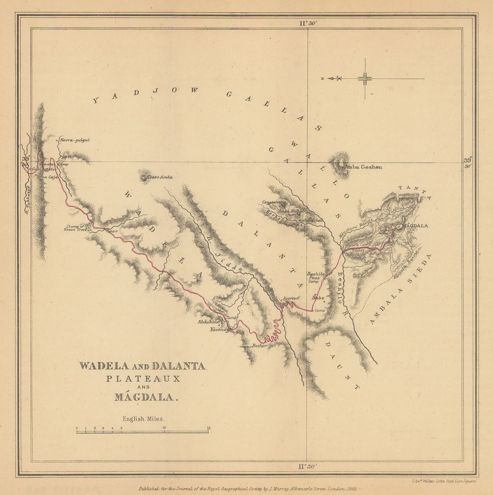 Royal Geographical Society (RGS), Wadela and Dalanta Plateux and Magdala, 1868