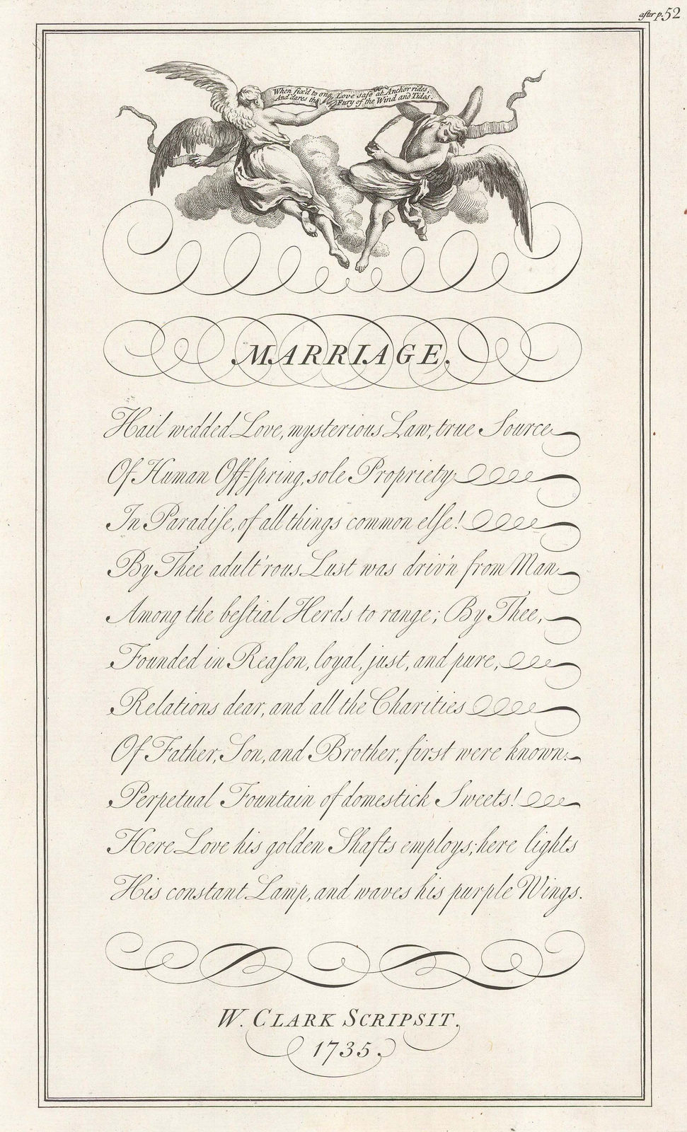 George Bickham, Typography - Marriage, 1738