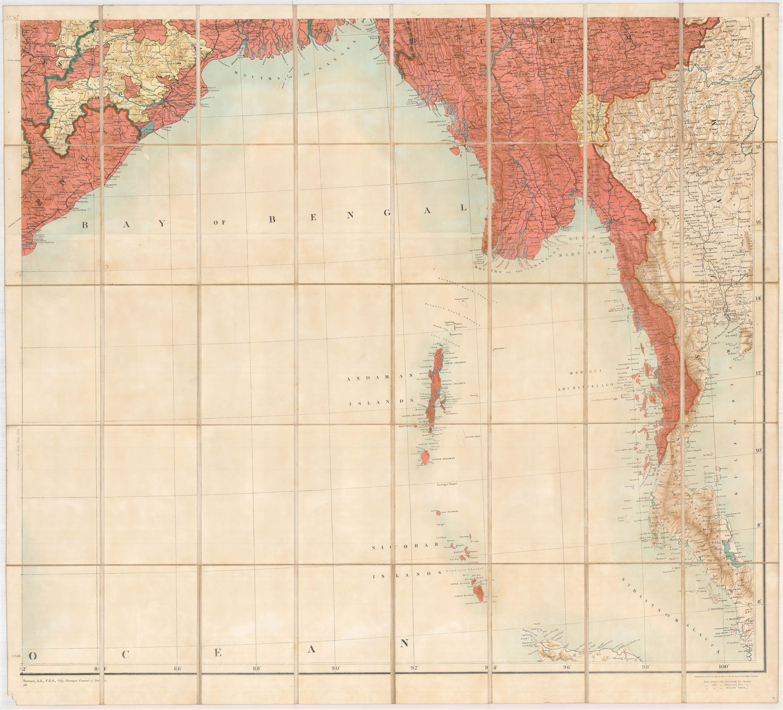 Survey of India, India and Adjacent Countries, 1908