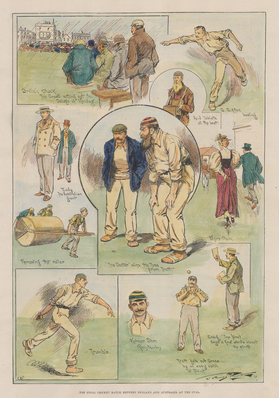 Illustrated London News (ILN), Cricket - Oval, England v Australia, 1896