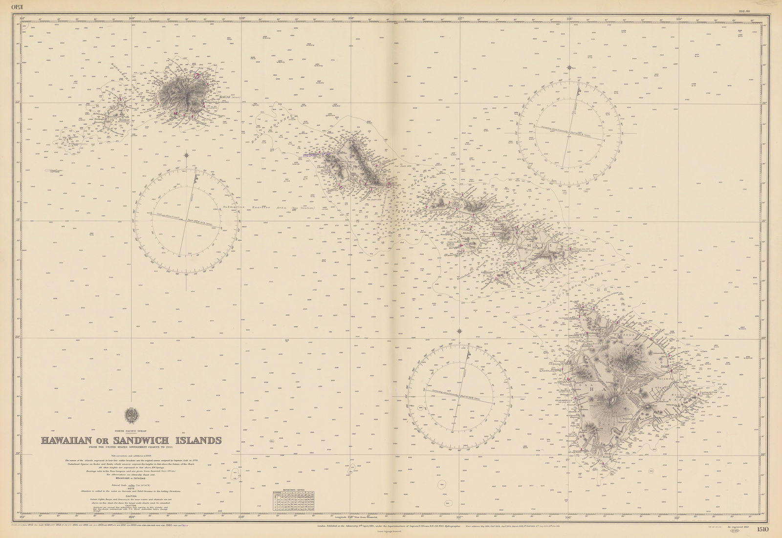 British Admiralty, Hawaiian or Sandwich Islands, 1962