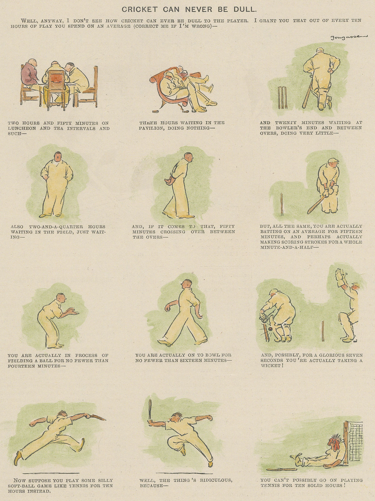 Punch, Cricket - Cartoon, 1929