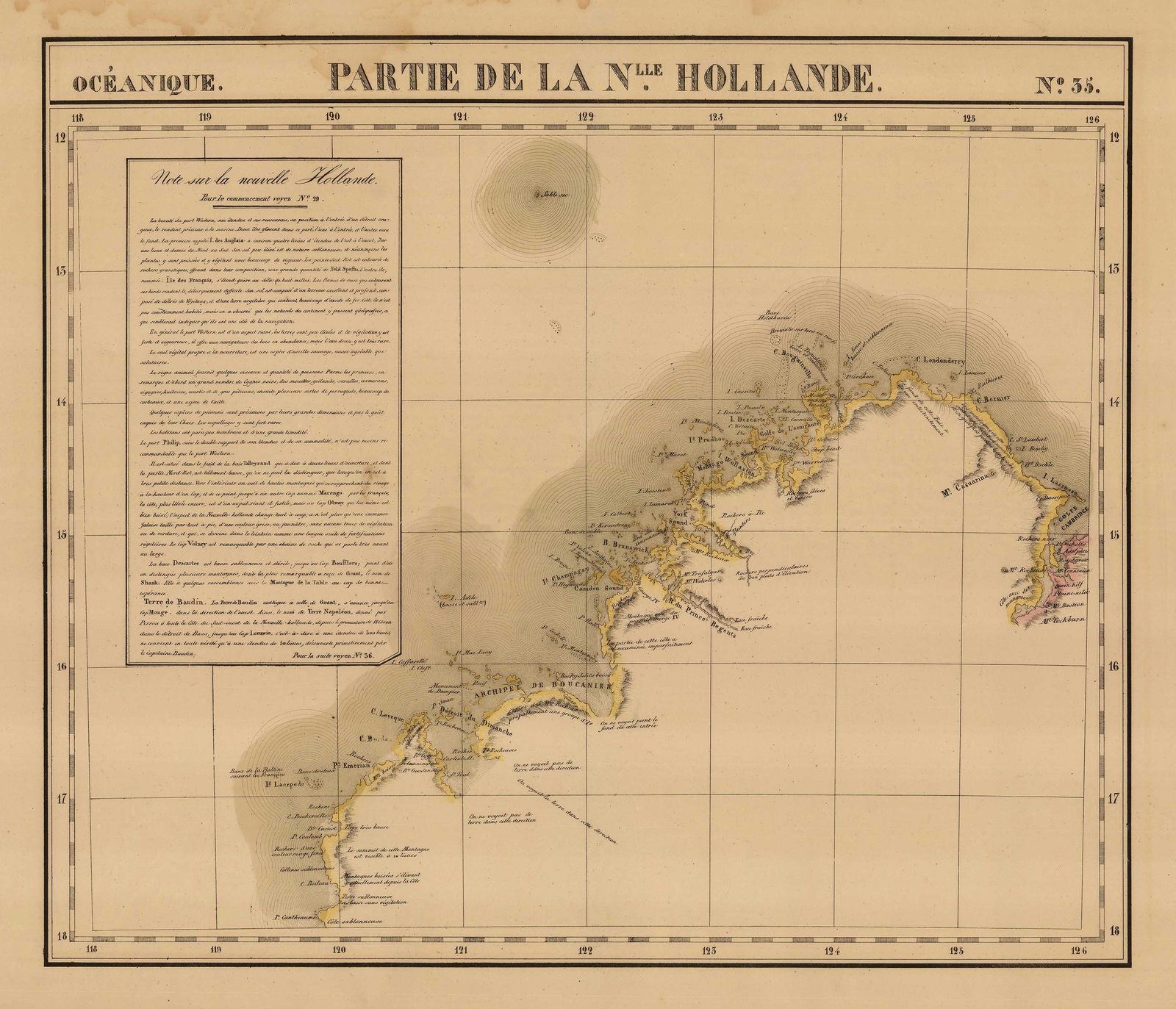 Philippe Vandermaelen, North Western coast from Cape Boileau to Cambridge Gulf, 1827