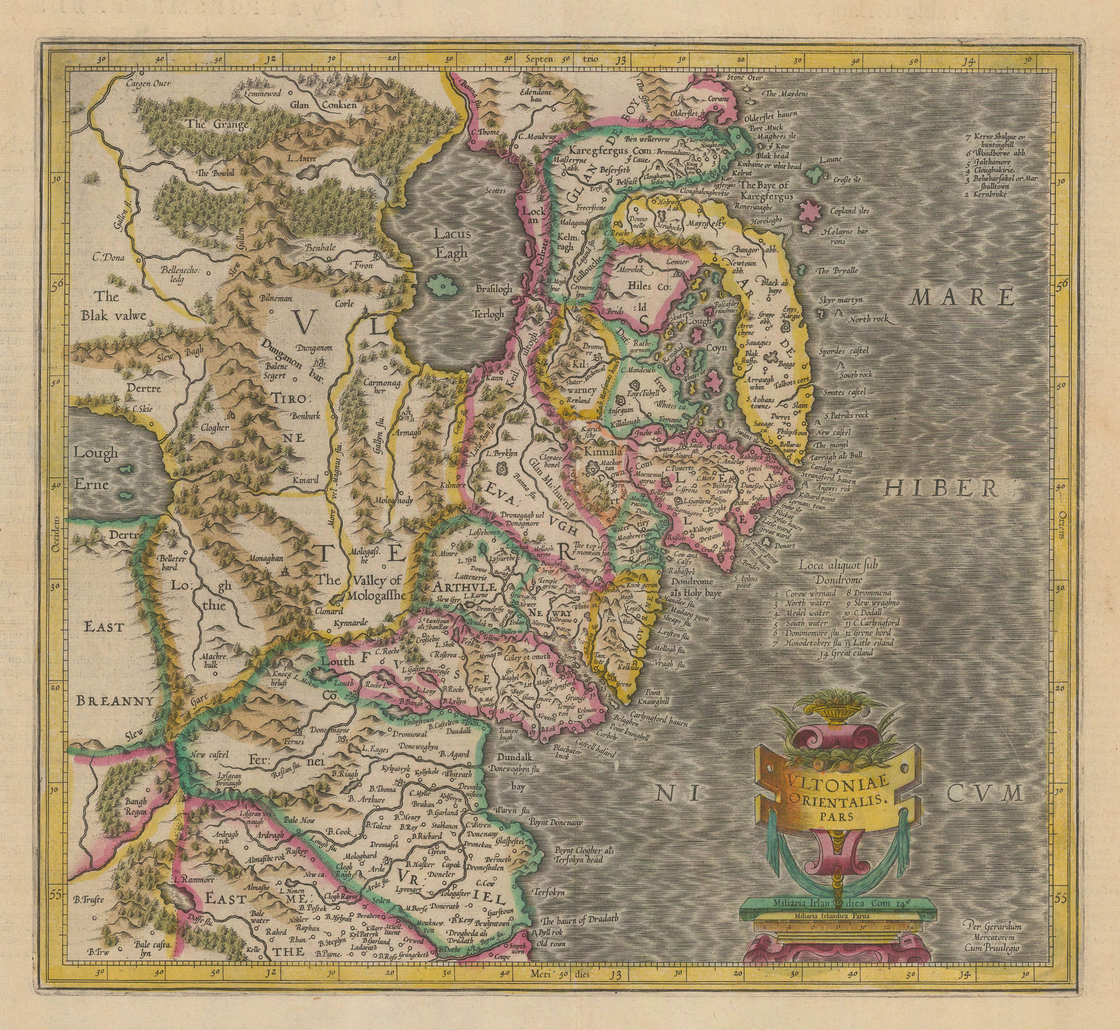 Mercator Hondius, Ulster, 1628