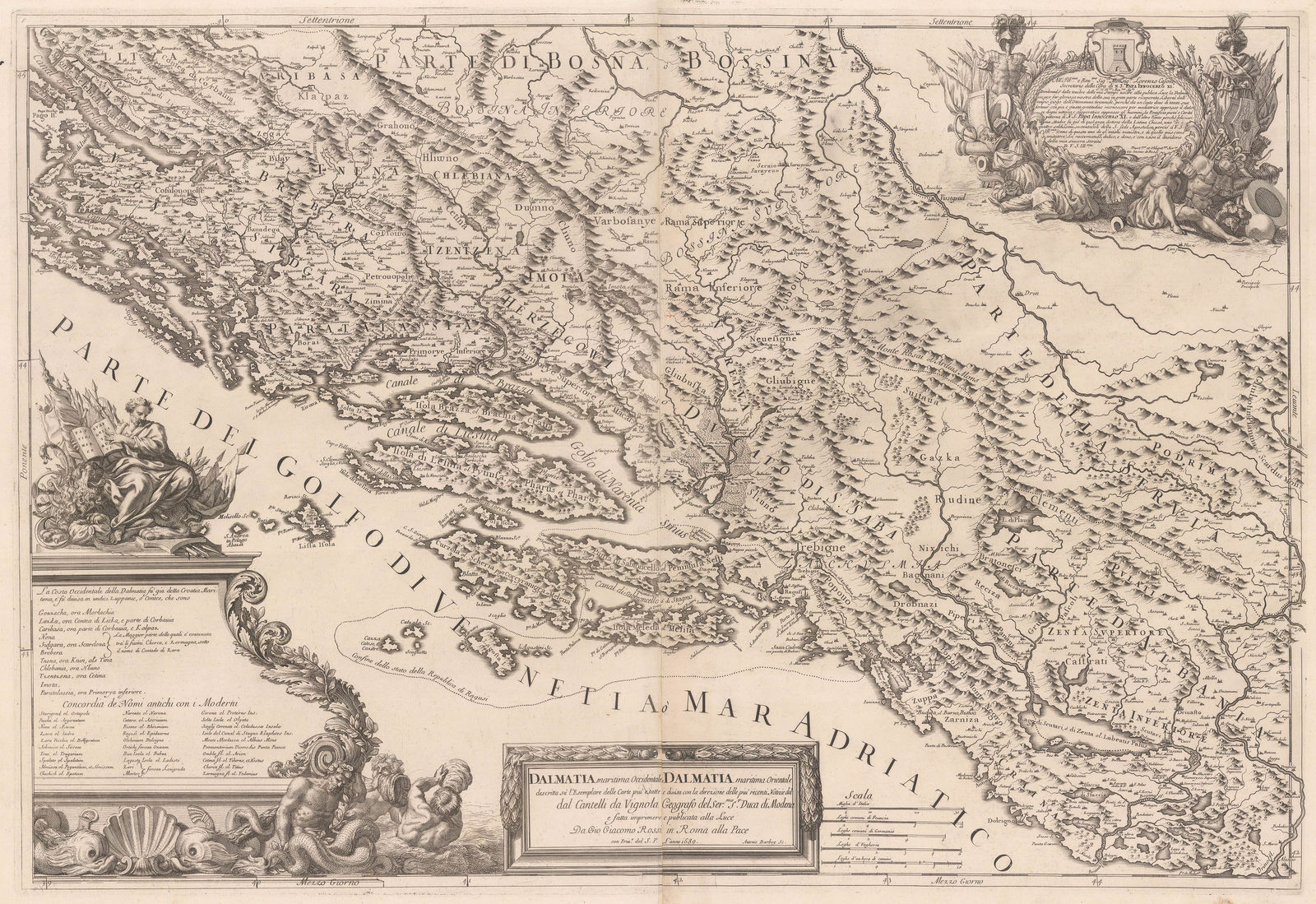 Domenico & Giuseppe Rossi, Dalmatian coast from Zadar to Shkodër, 1689