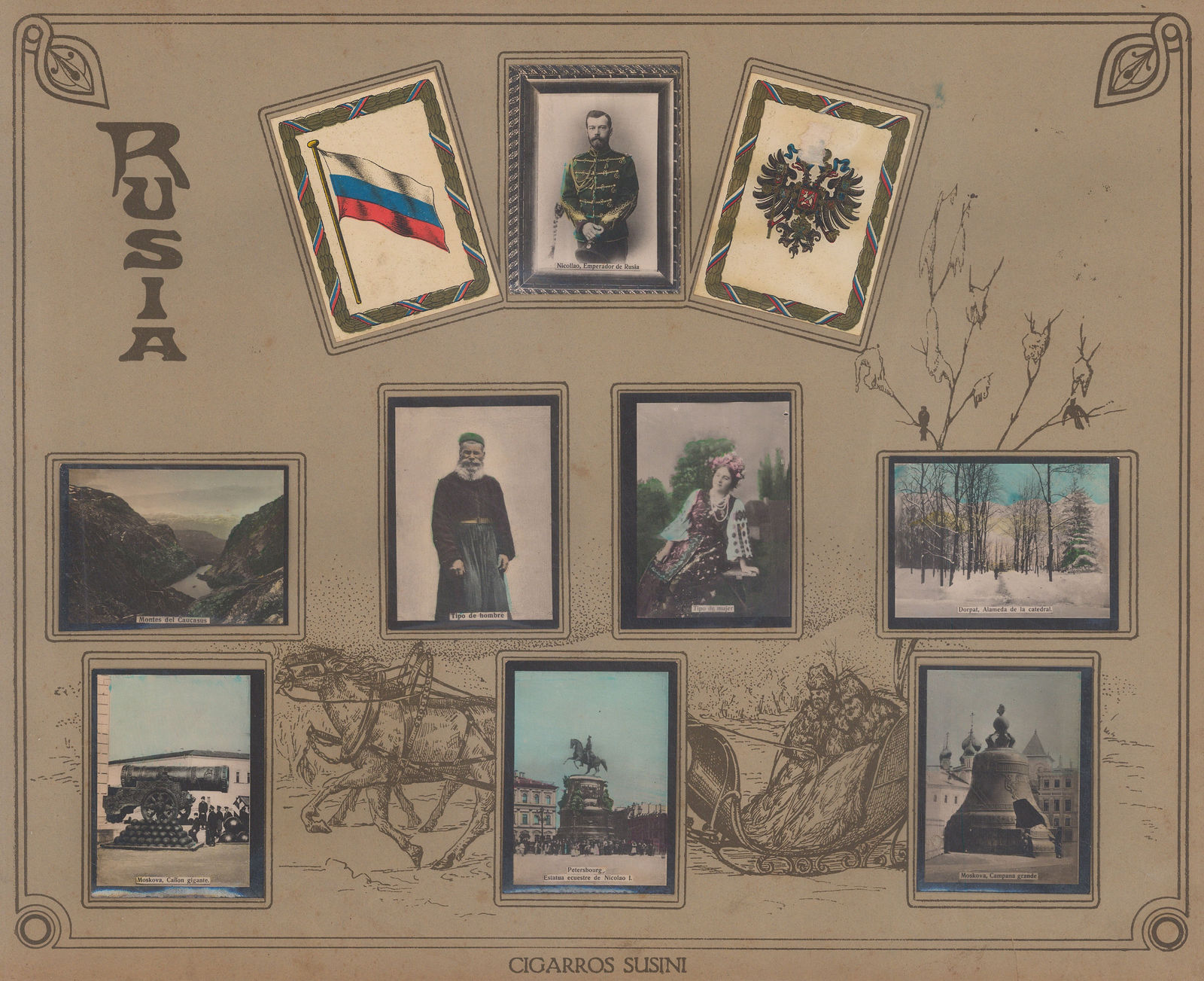 Cigarros Susini, Russia - Cigarette Cards, 1914