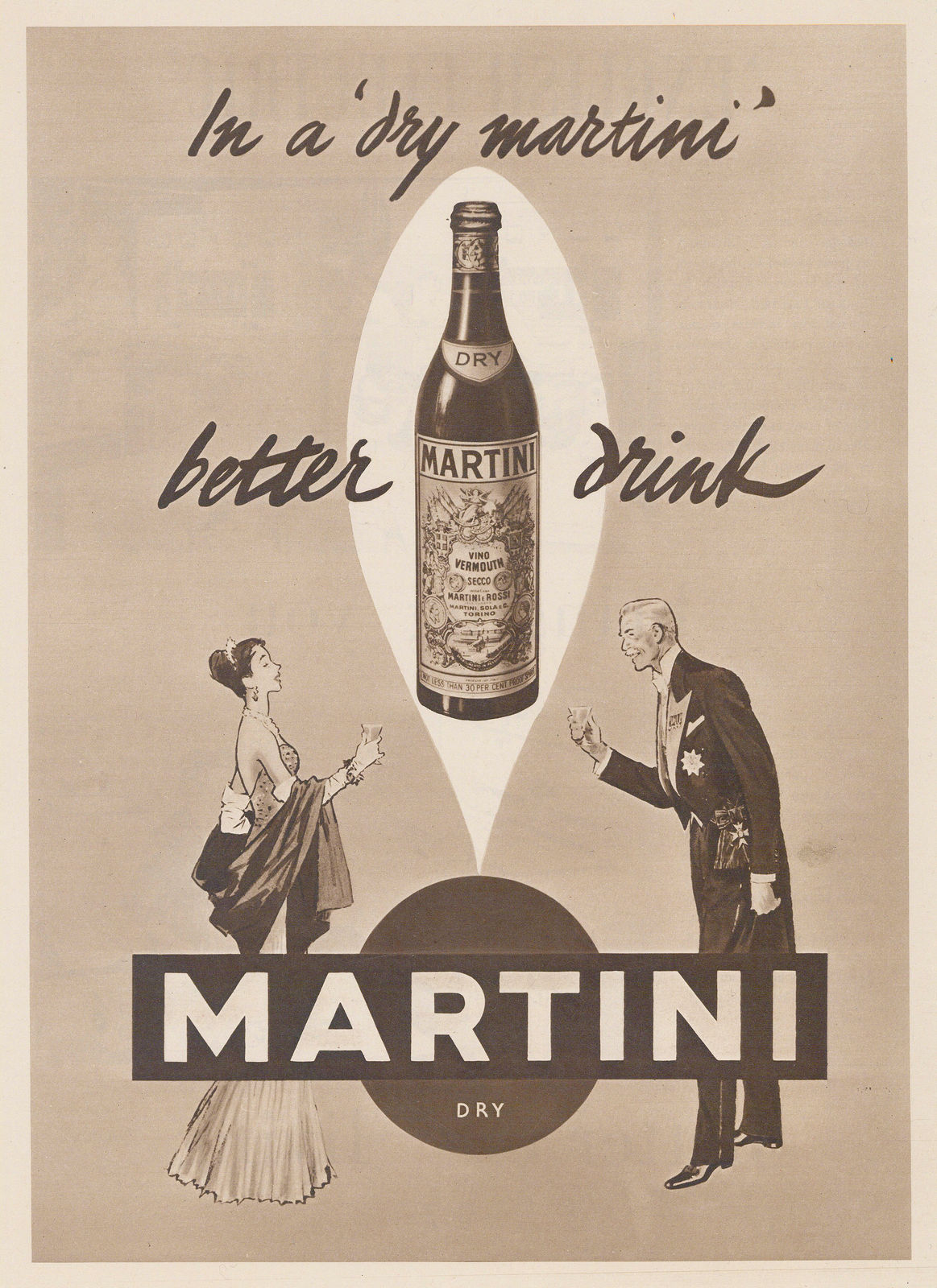 Illustrated London News (ILN), Vermouth - In a Dry Martini, 1954