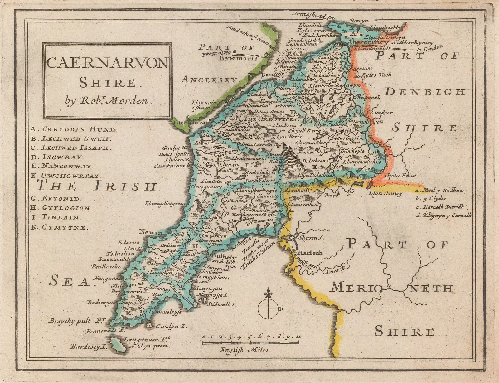 Robert Morden, Caernarvonshire, 1708