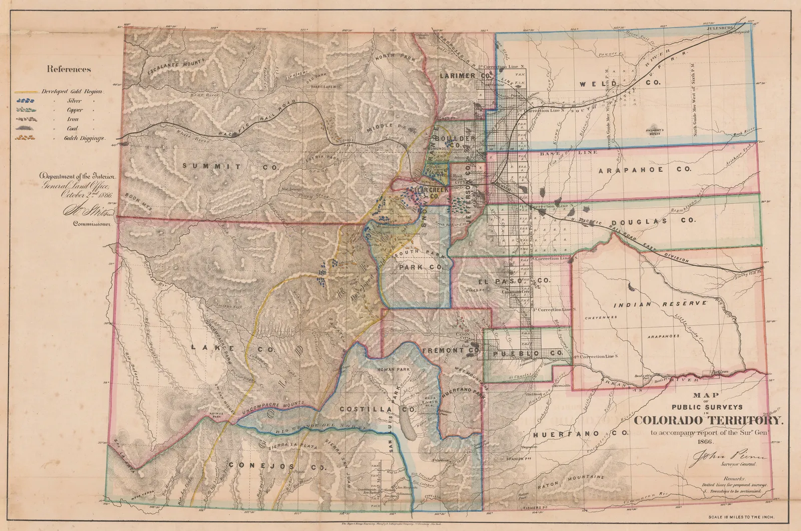 General Land Office (GLO), Colorado Territory, 1866
