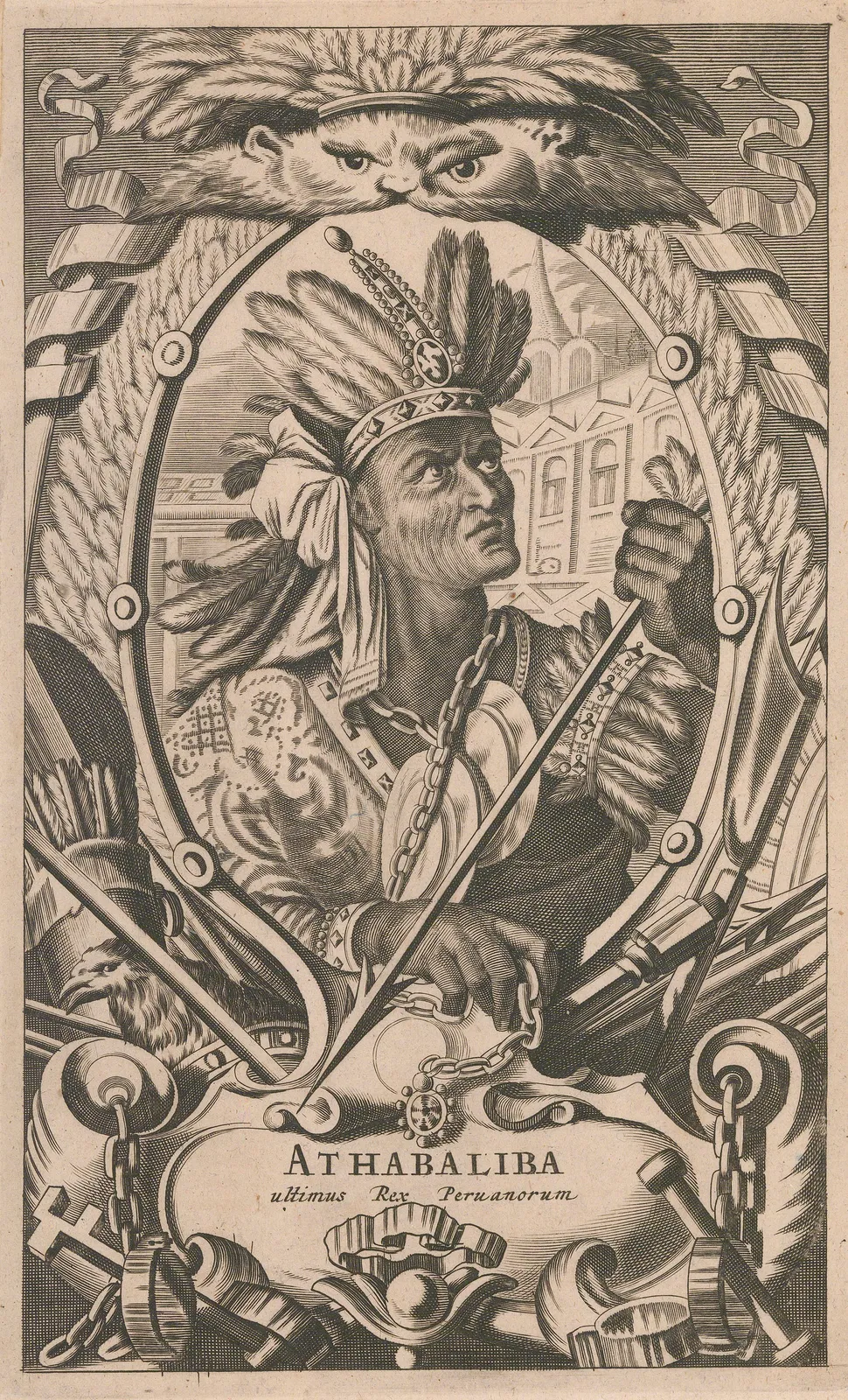 Arnoldus Montanus, Peru - Incan Emperor, Atahualpa, 1671