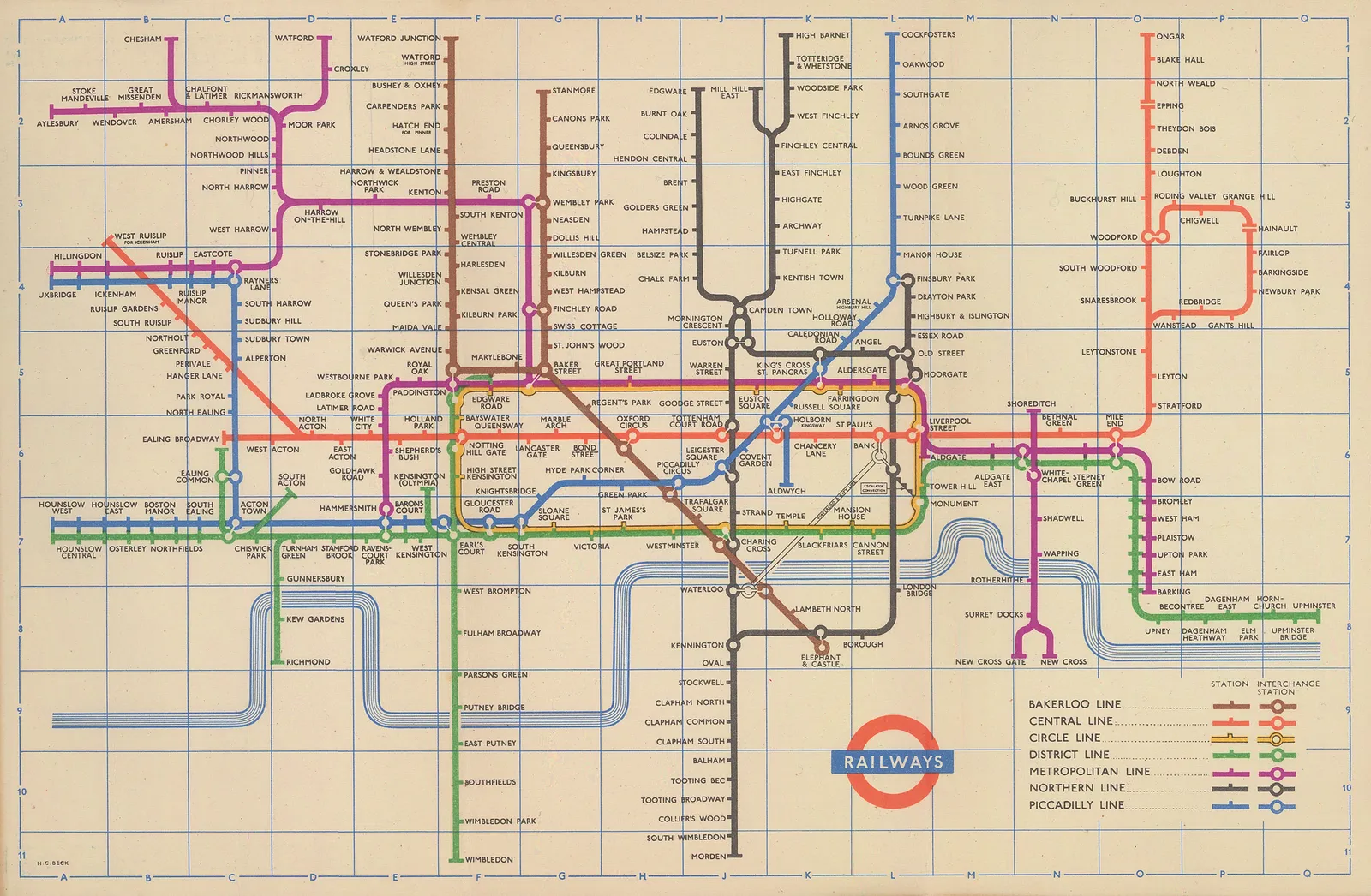Harry Beck, London Underground Map, 1955