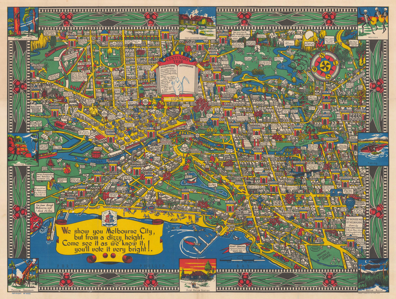 John Power Studios, The Wonder Map of Melbourne, 1934