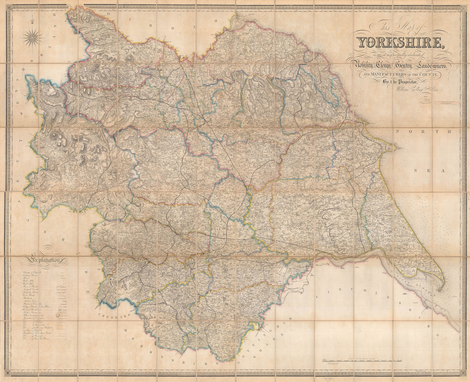 William Colling Hobson, Map of Yorkshire, 1845