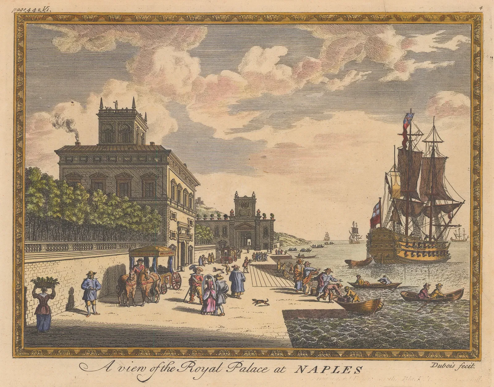 Herman Moll, Italy - Naples, Palazzo Reale, 1745 c.