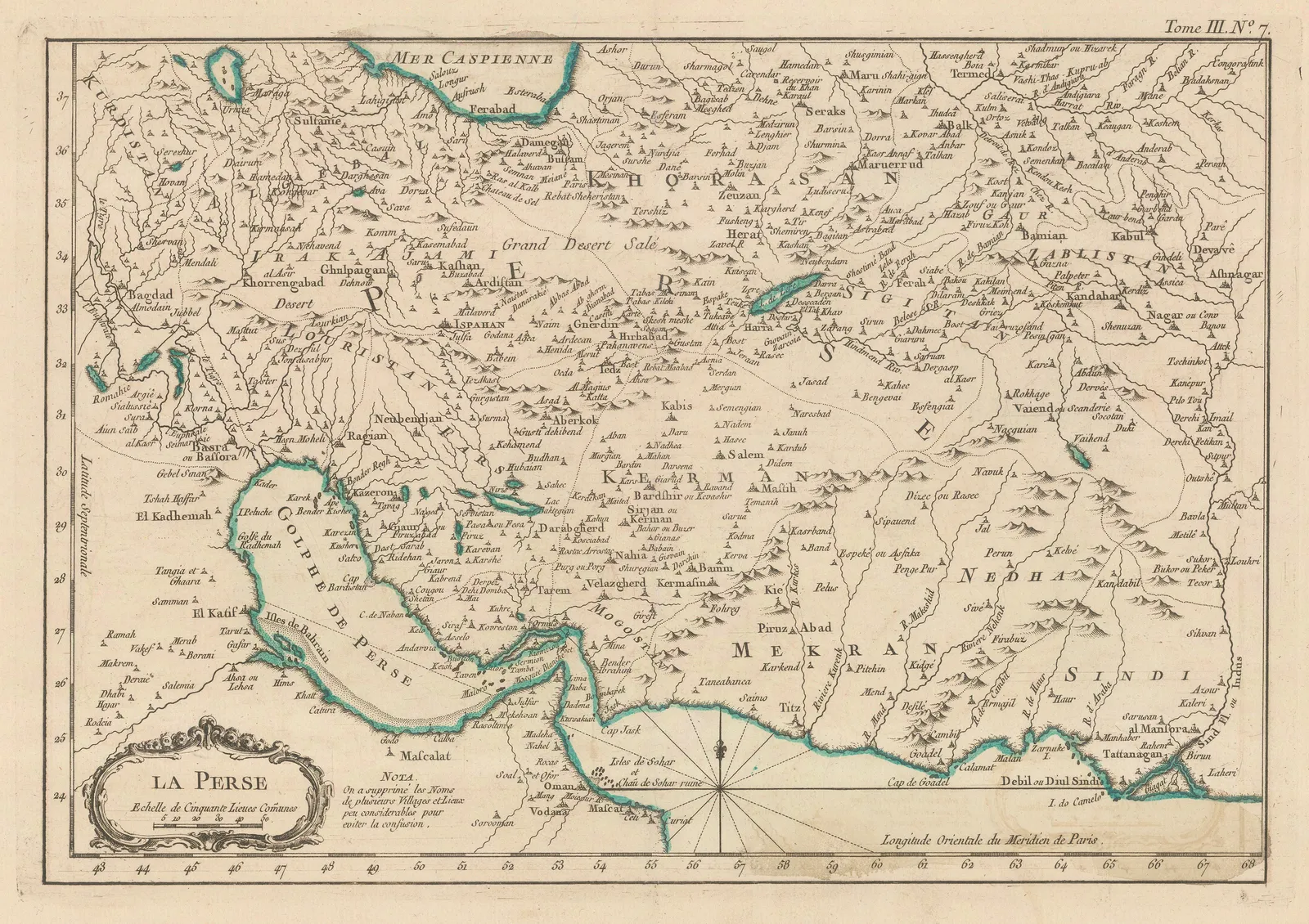 Jacques-Nicolas Bellin, Persia (Iran), 1764