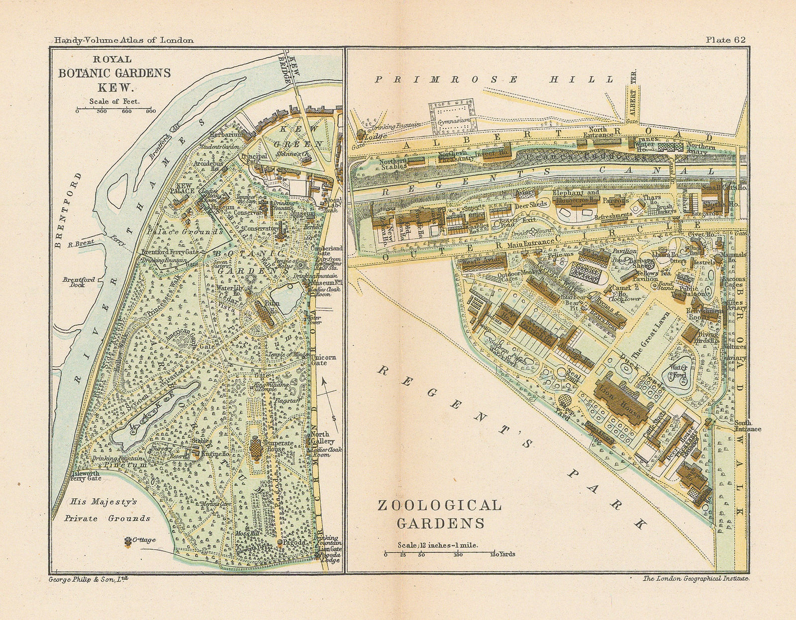 George Philip & Son Ltd., Kew Gardens & London Zoo, 1904