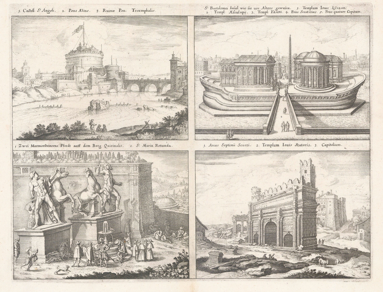 Matthäus Merian, Italy - Rome, Temples of Rome, 1646