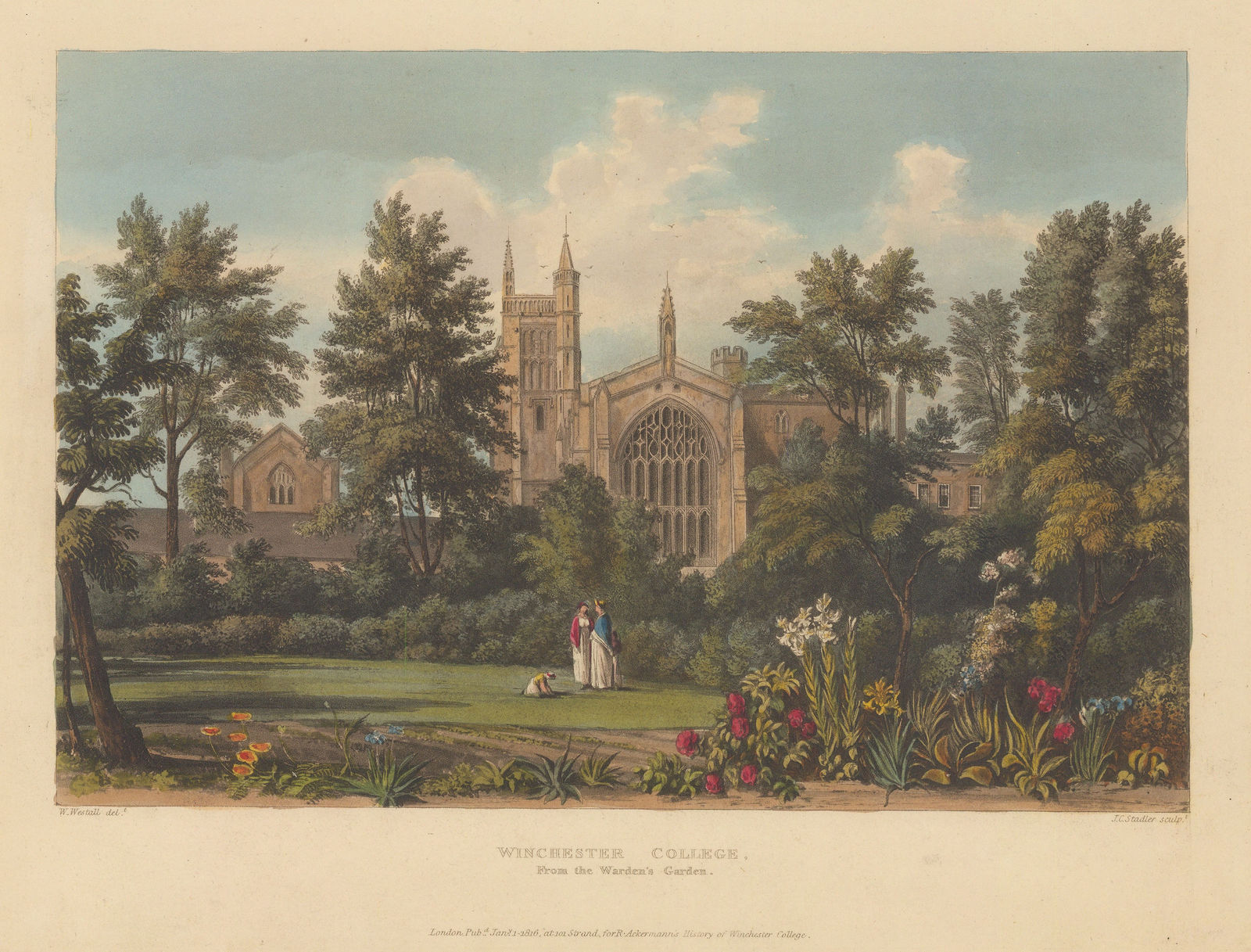 Rudolph Ackermann, Winchester College, Hampshire, 1816