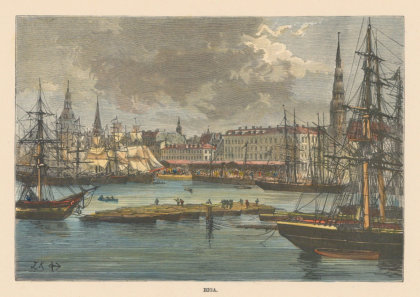 Jean Jacques Élisée Reclus, Latvia - Riga Harbour, 1894