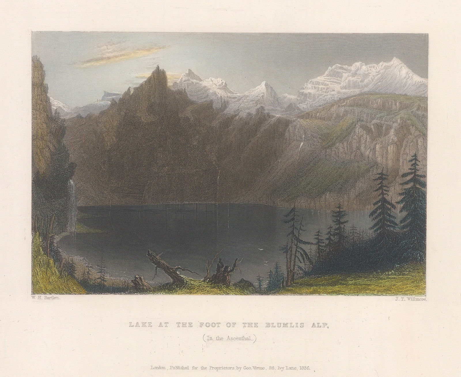 William Bartlett, Switzerland - Bernese Alps, Oeschinen Lake, 1836