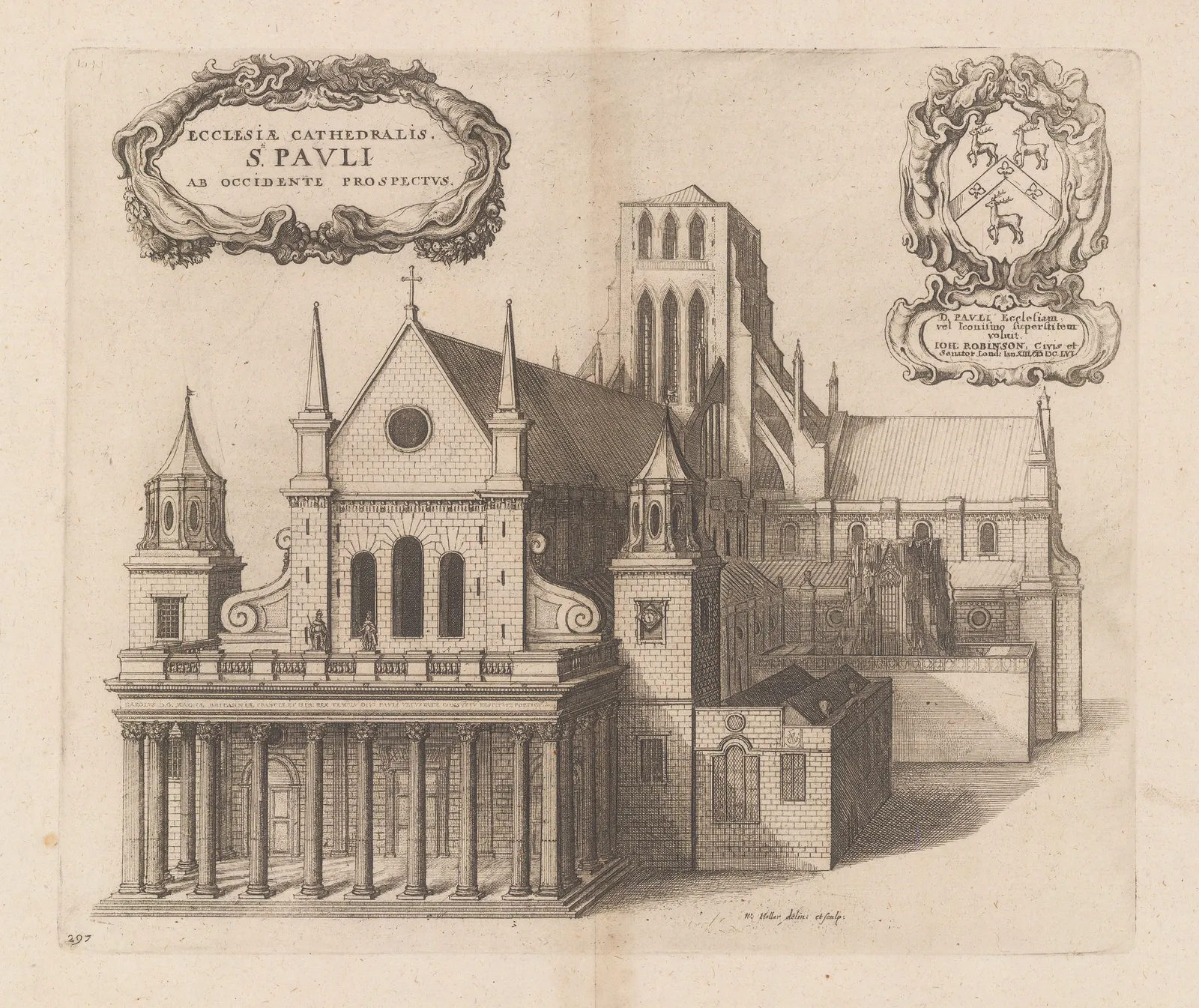Wenceslaus Hollar, London - St. Paul's Cathedral, Pre-Great Fire, 1673