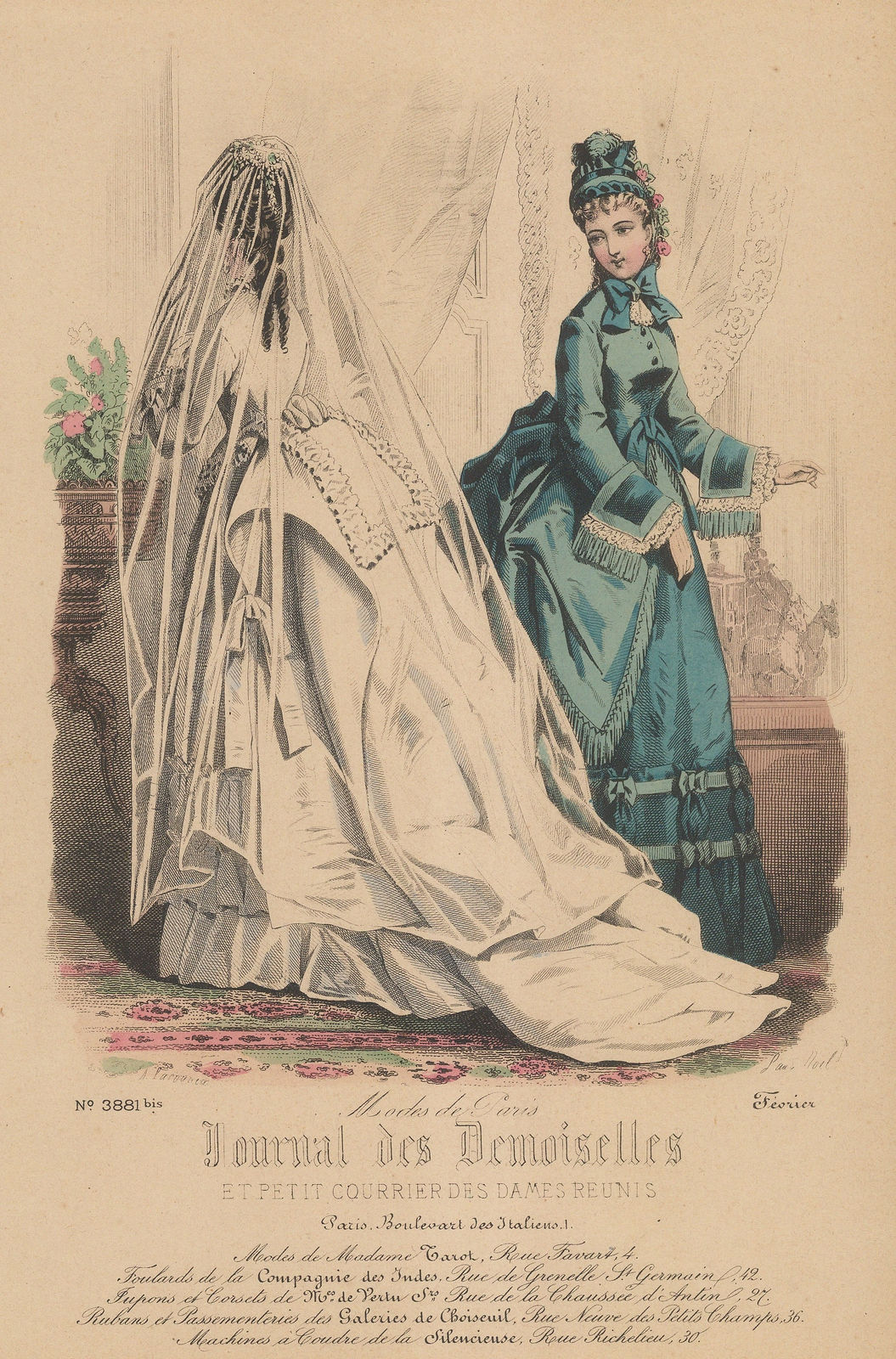 Journal Des Demoisel, Fashion - Wedding Dress & Travelling Dress, 1860 c.