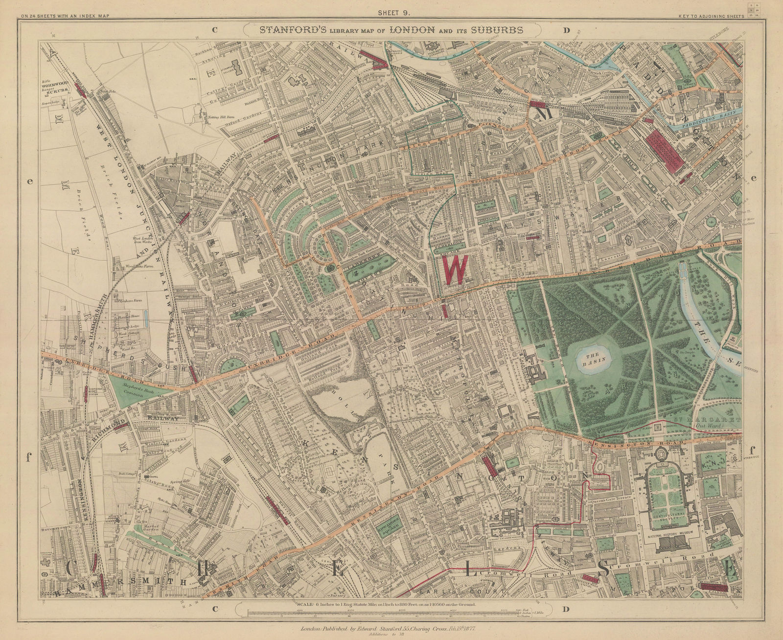 Edward Stanford, Kensington, Notting Hill, Bayswater & Holland Park, 1877