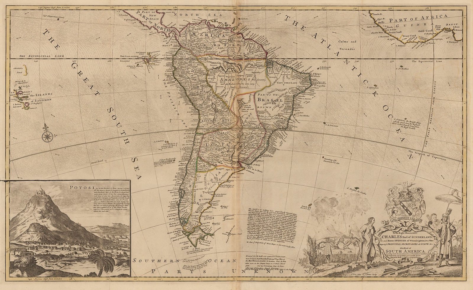 Herman Moll, South America, 1715 c.