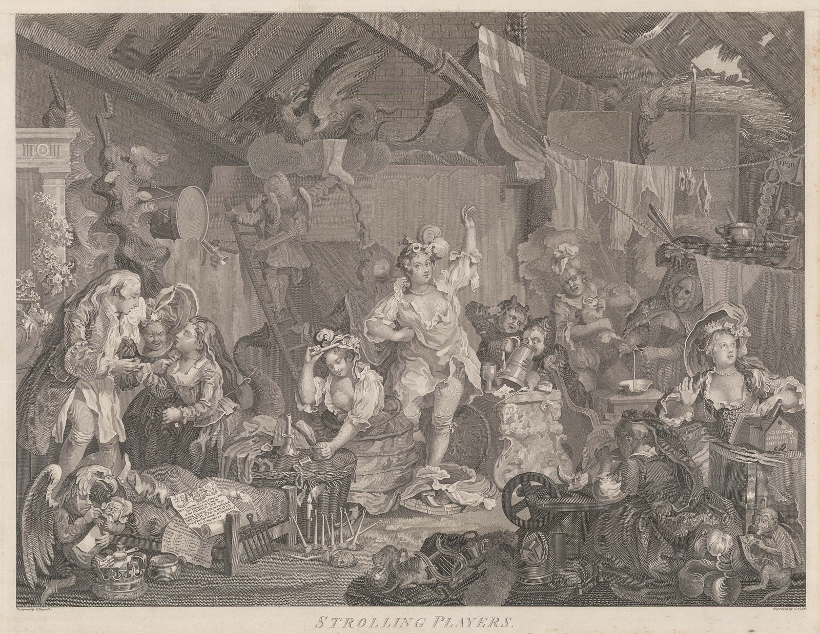 William Hogarth, Hogarth - Strolling Players, 1800 c.