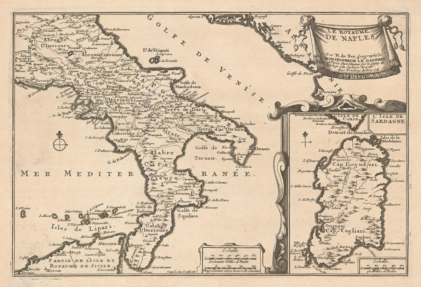 Nicolas de Fer, Southern Italy , 1705