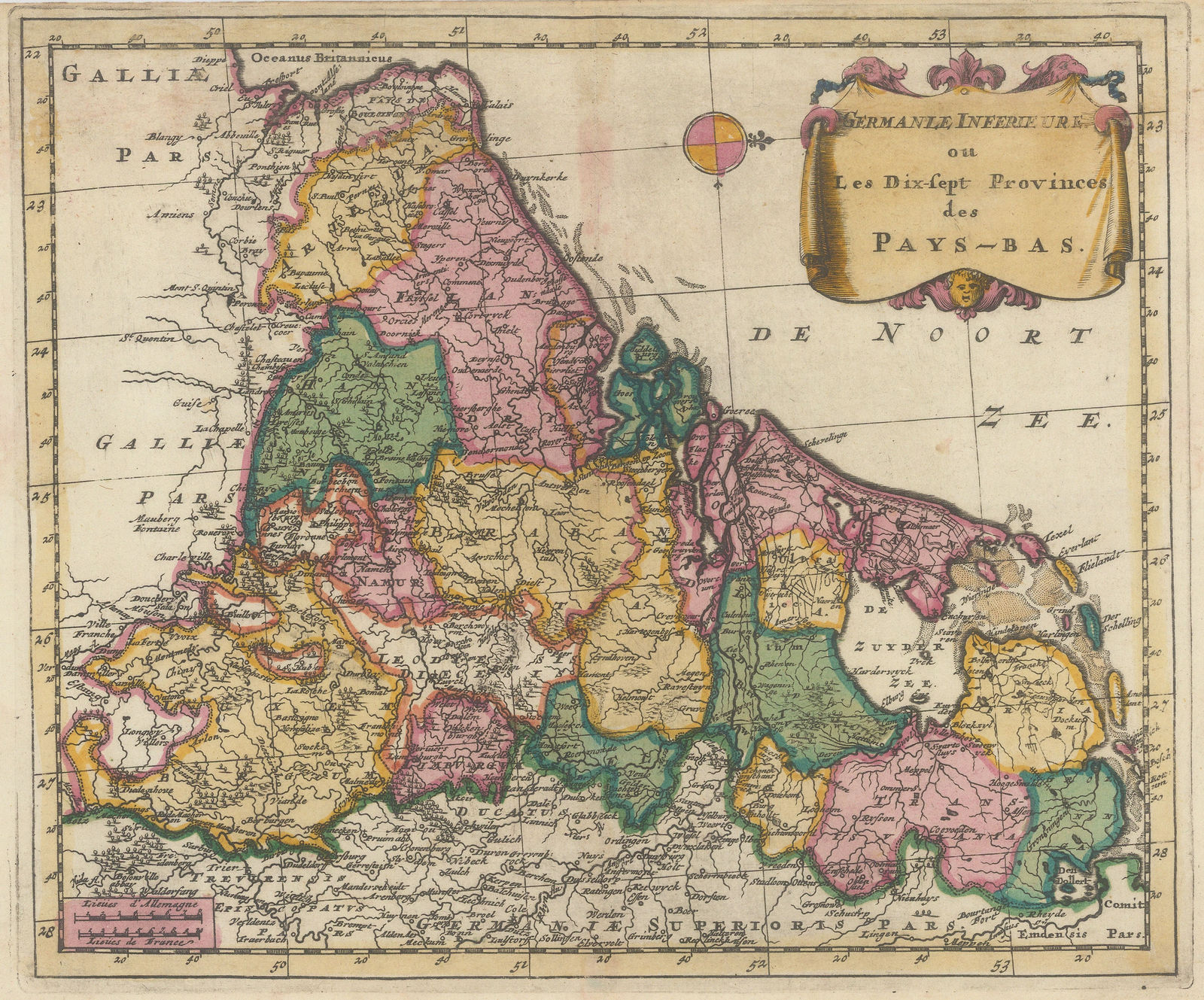 Nicolas Sanson, Seventeen United Provinces of the Low Countries, 1700