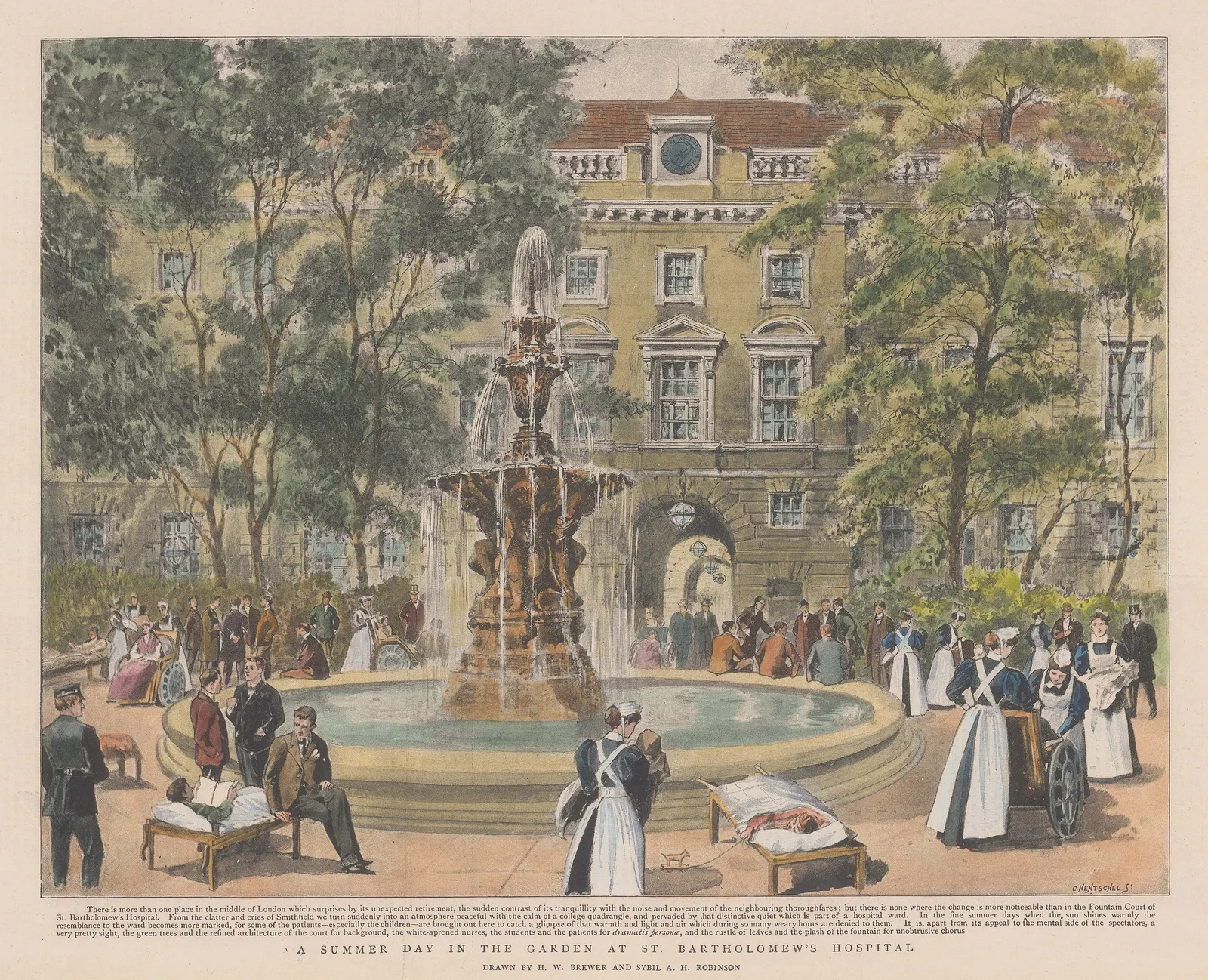 The Graphic Magazine, London - St. Bart's Hospital, 1895