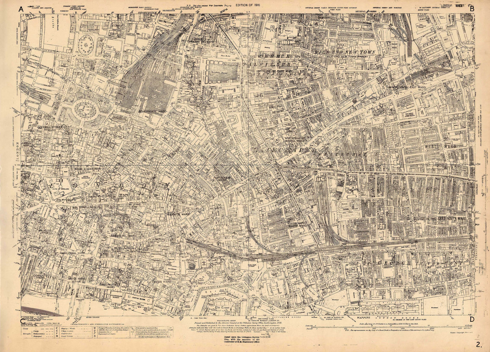 Ordnance Survey, The City of London, Aldgate & Bishopsgate, 1936 c.