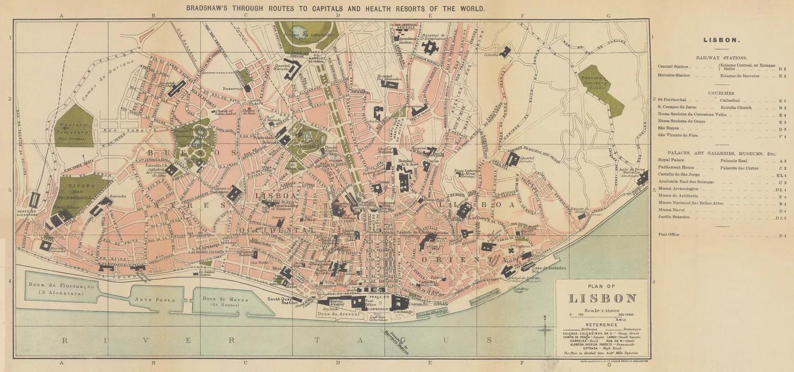 George Bradshaw, Lisbon, 1890 c.