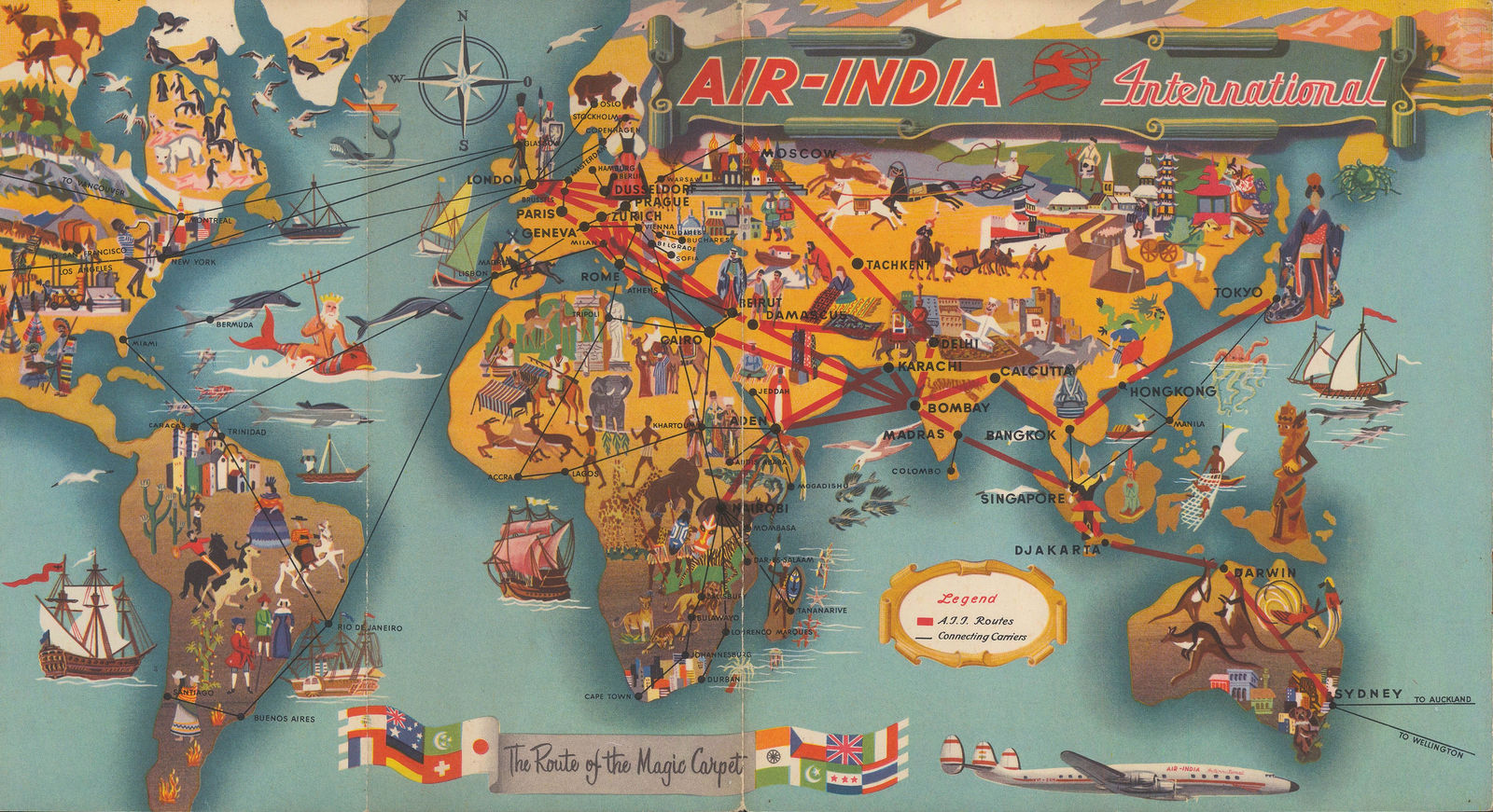 Air India, The Route of the Magic Carpet, 1958