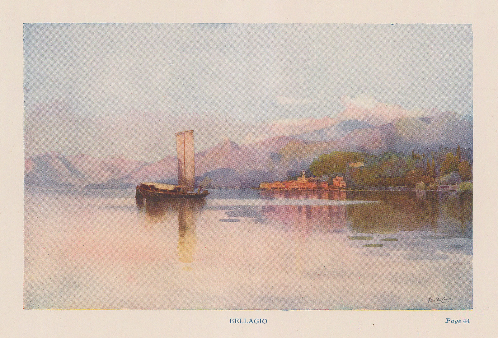 A. & C. Black Ltd., Italy - Lake Como Bellagio, 1915