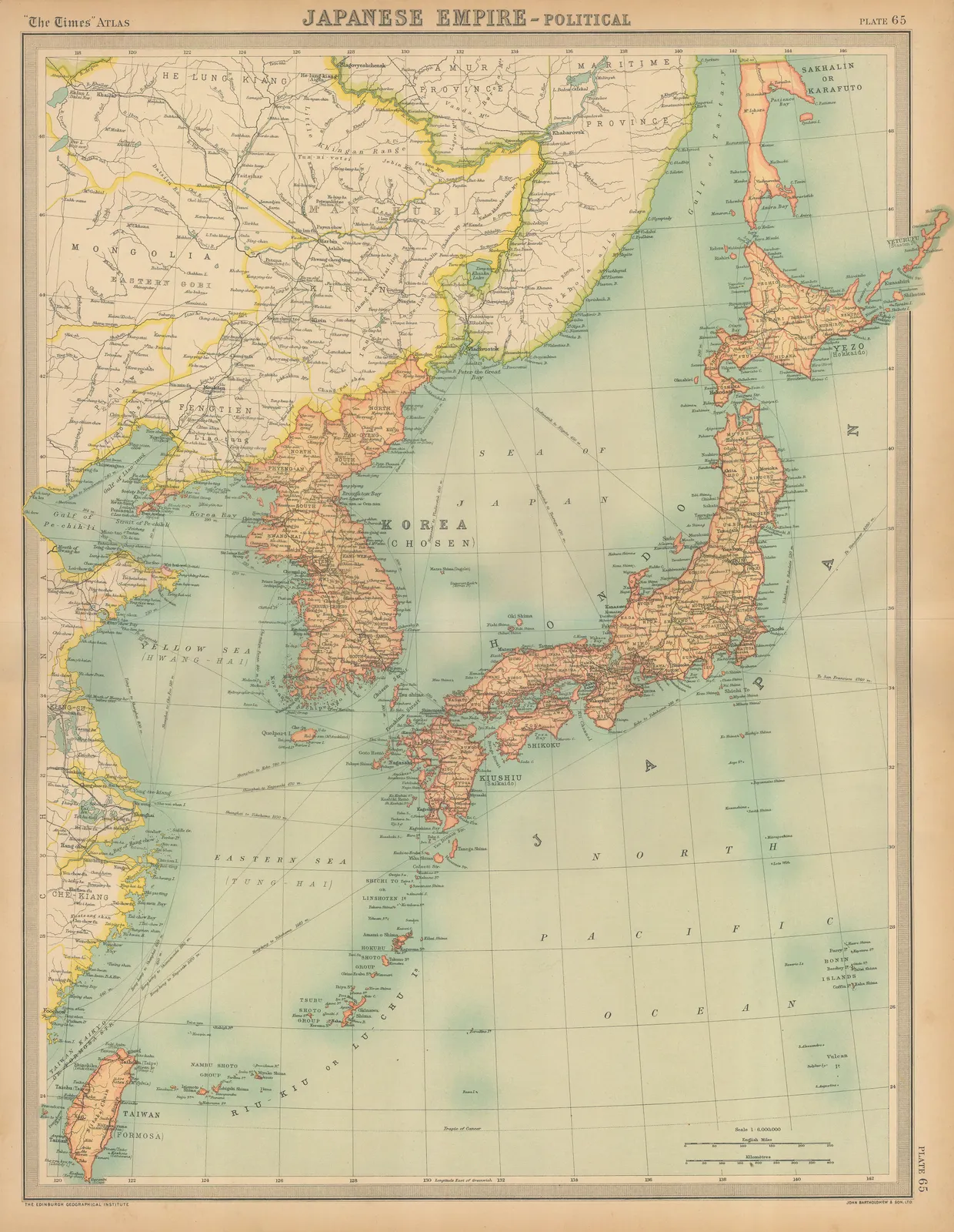 John Bartholomew, Japan, 1915 c