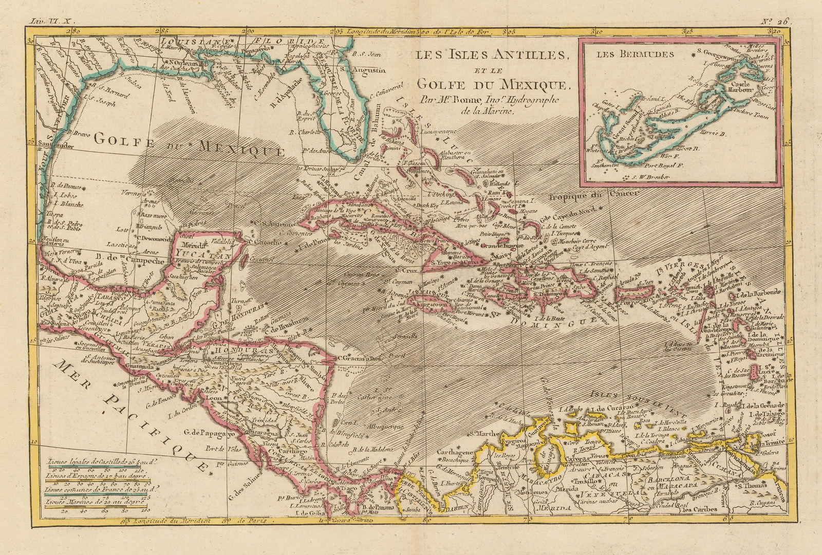 Rigobert Bonne, The West Indies and the Gulf of Mexico, 1780 c.