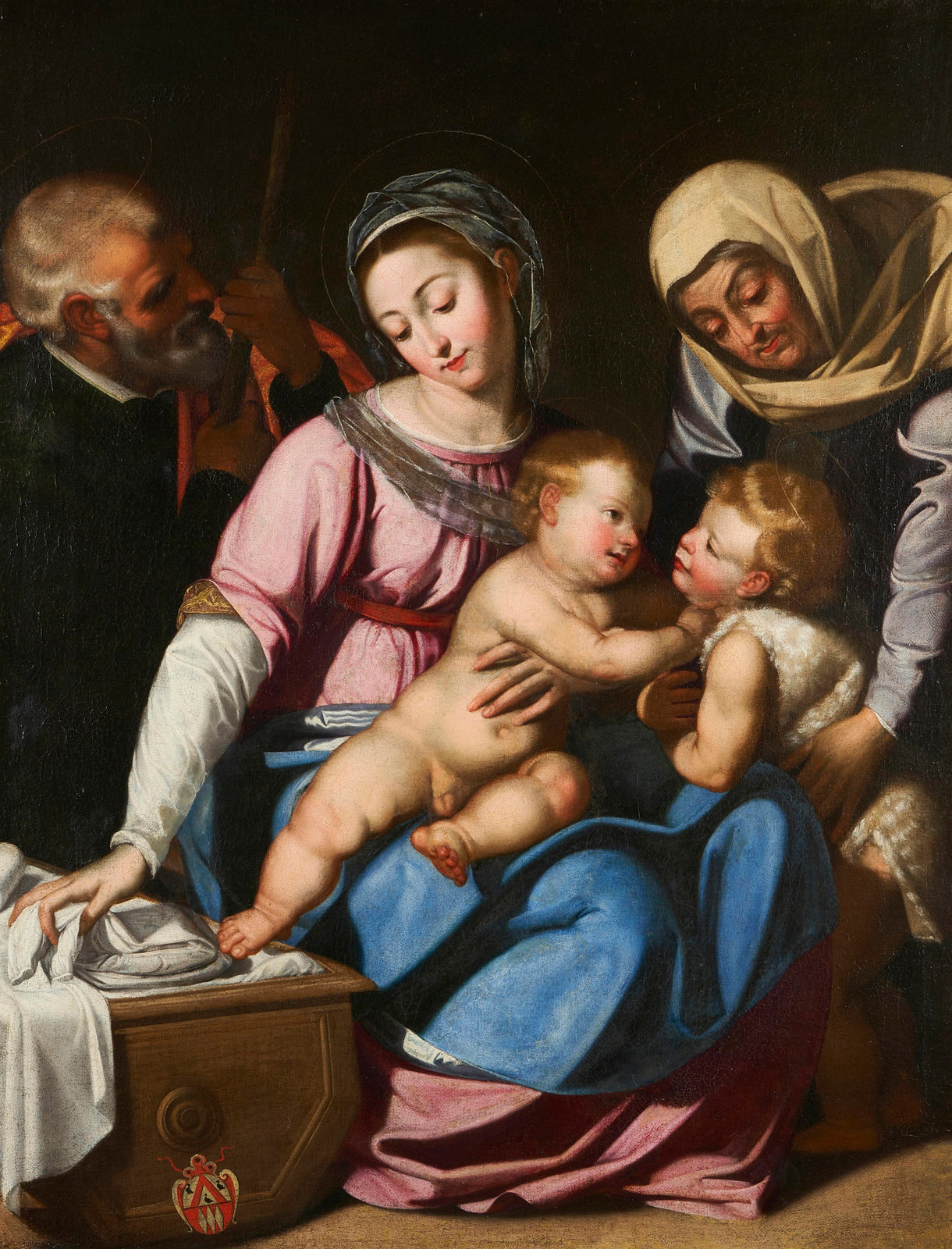 Scipione Pulzone, called Il Gaetano (Gaeta 1544 - Rome 1598), Holy Family with the Young St John The Baptist and St Elizabeth