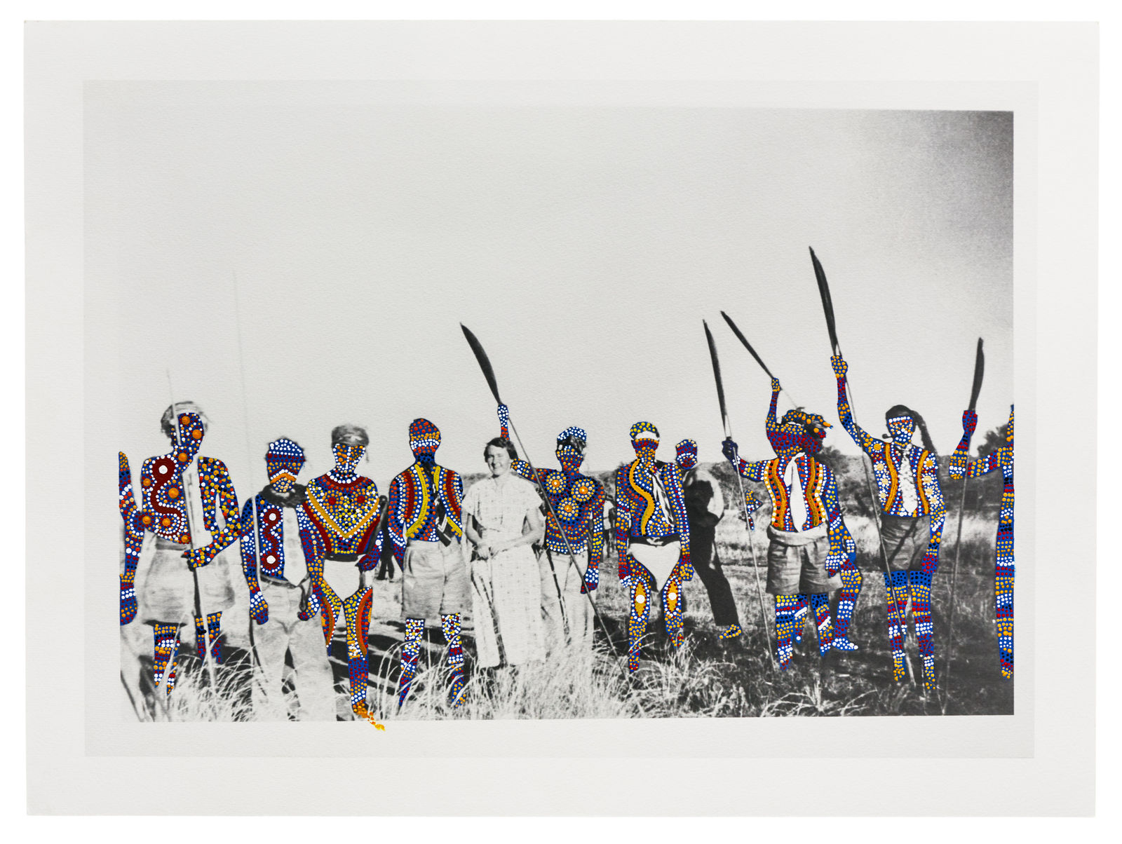 Patrick Waterhouse, Sister Betty Ashworth with a group of Aboriginal men in Yuendumu / Restricted with Daniel Jupurrurla Gordon., 2014 - 2018