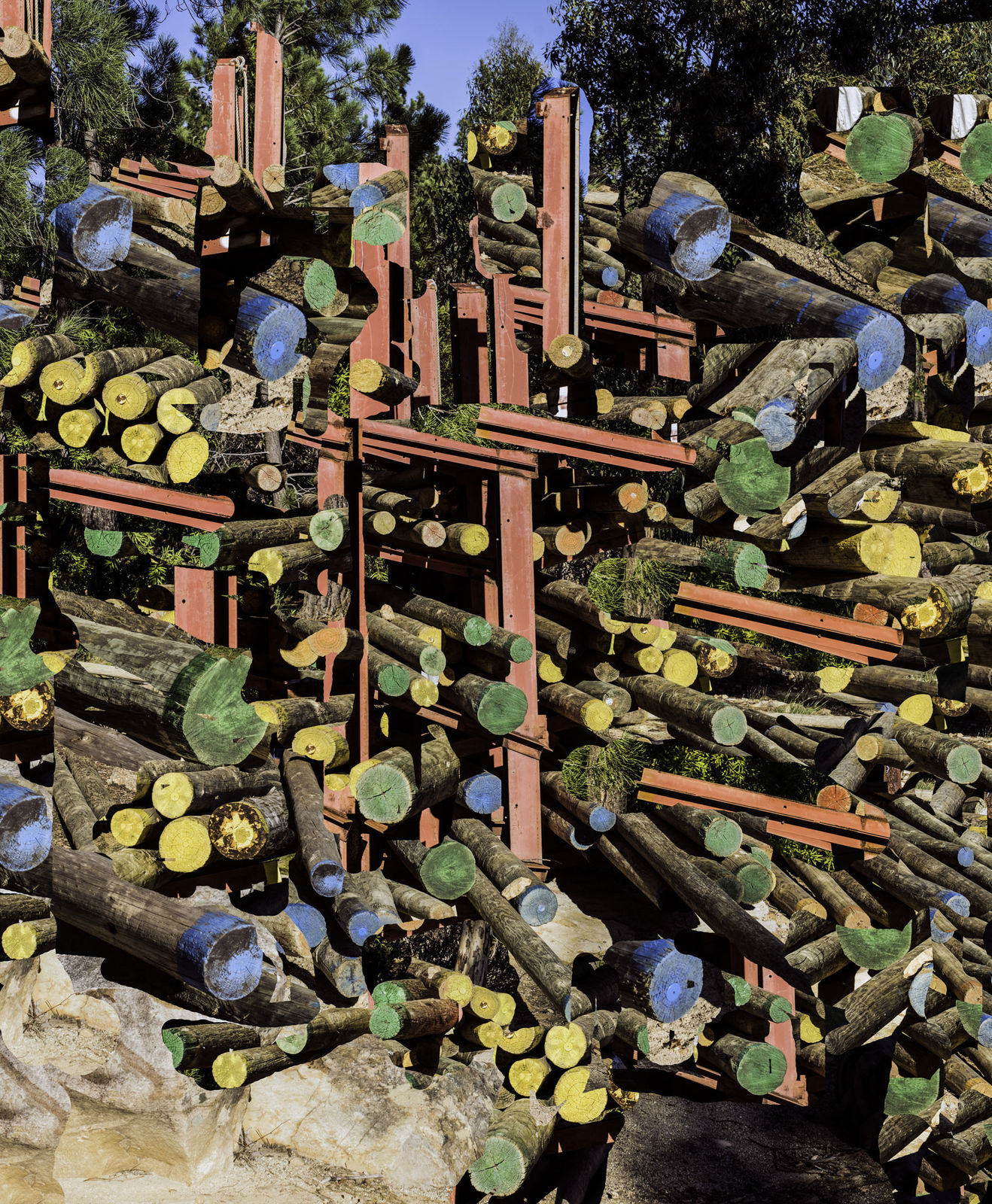 Nico Krijno, Pattern Study with Wood, Steel and Paint, 2016