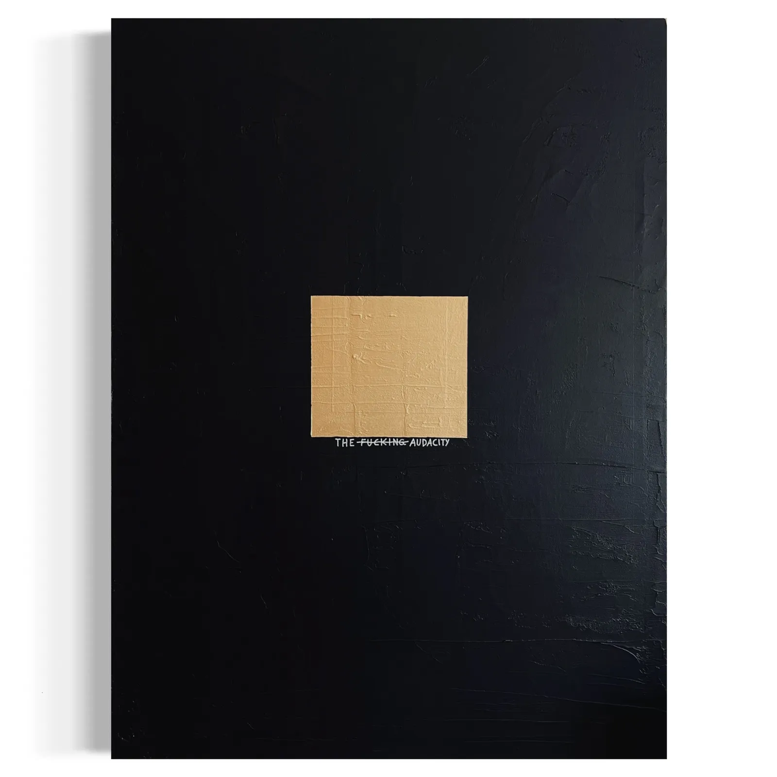 A vertical minimalist painting titled 